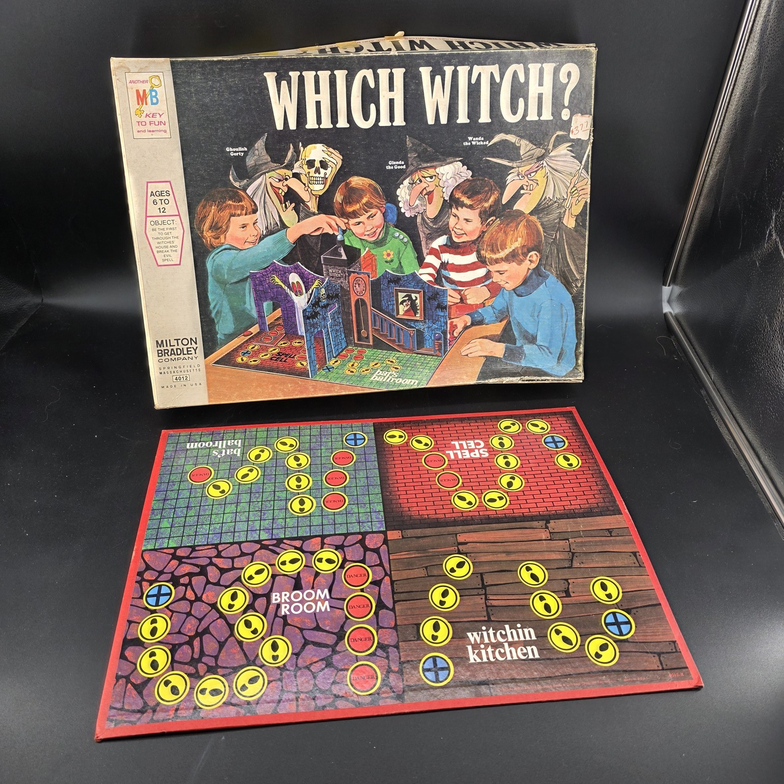 Vintage Which Witch Board Game Milton Bradley 1970 Complete Haunted House 4012