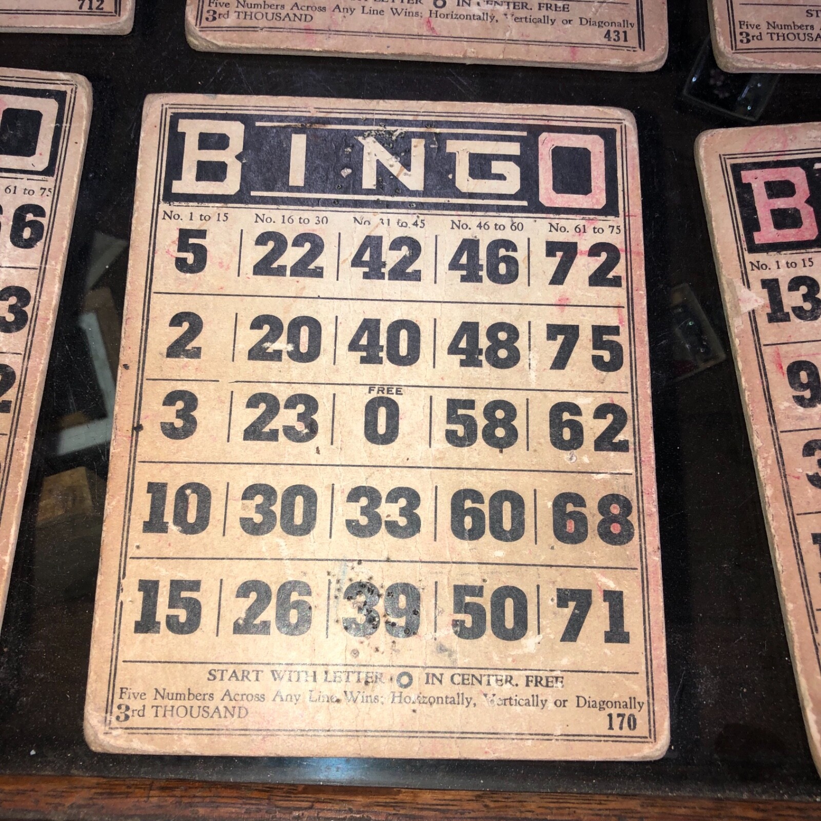 Vintage Lot of 12 Cardstock Bingo Cards Black White Scrapbooking Vignettes 5×6”