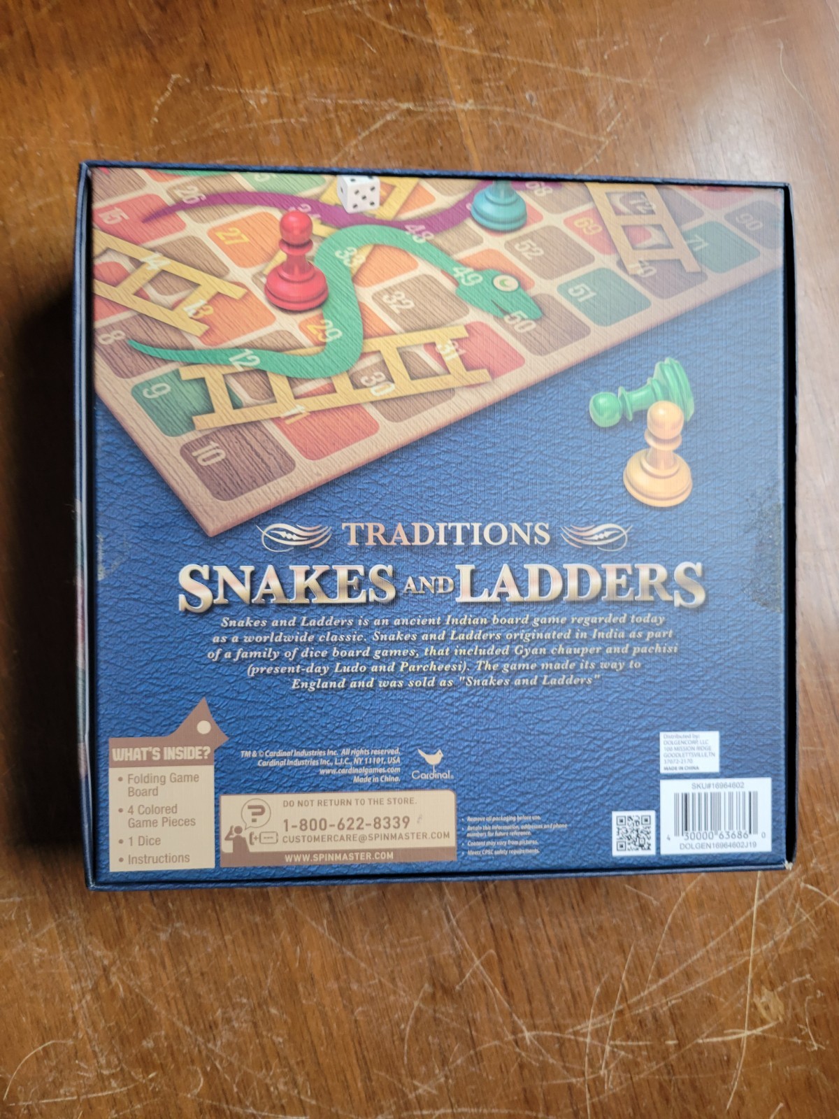 Snakes & Ladders 13.5”x13.5” Board Game