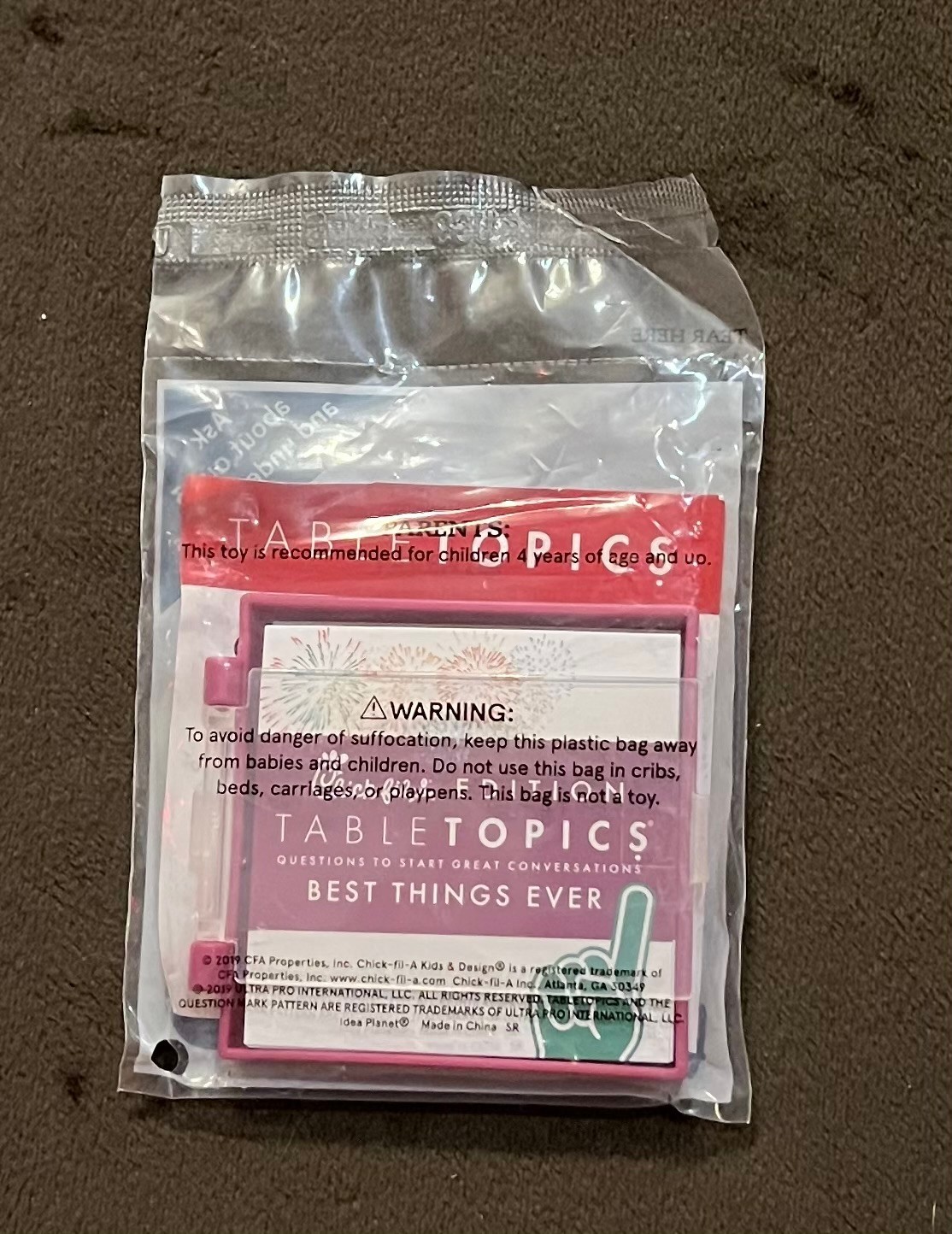2019 Chick-Fil-A Table Topics Game still sealed Title: Best Things Ever!