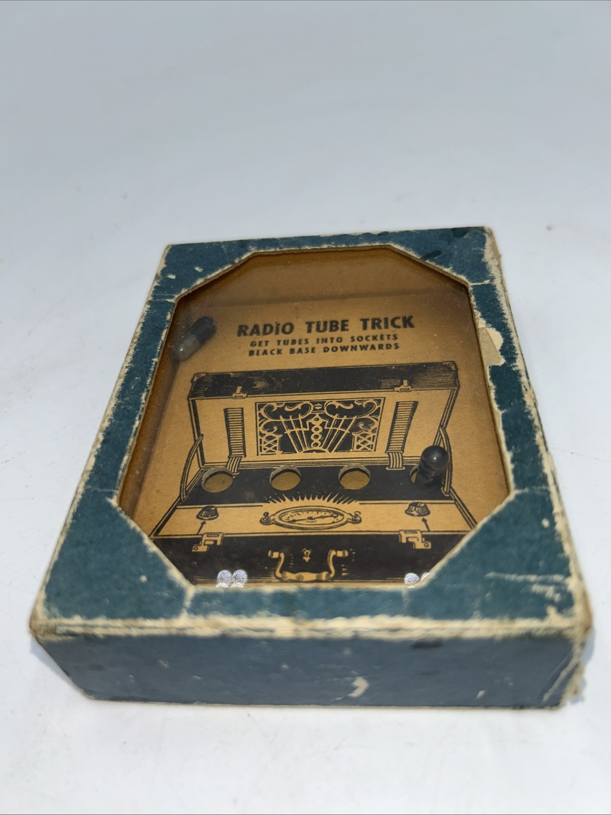 Vintage Radio Tube Trick Skill Dexterity Game by A.C. Gilbert CO. c. 1940s Art