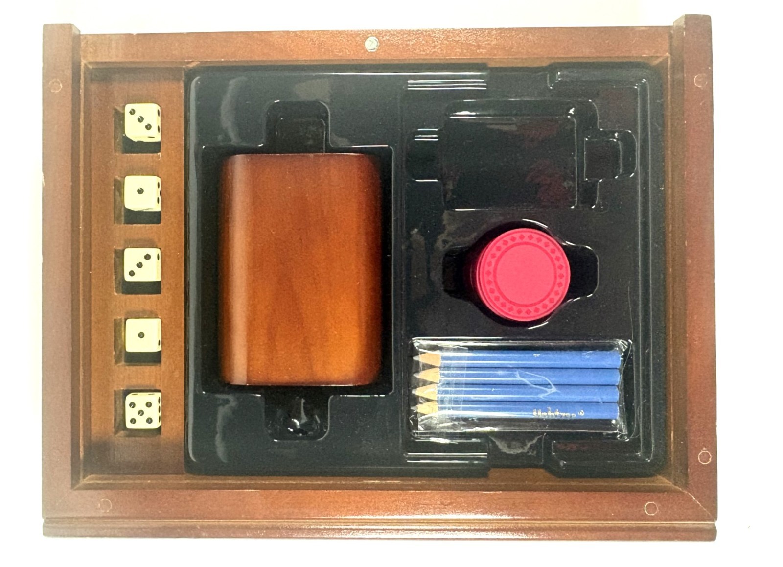 Yahtzee Game Vintage Collection Bookshelf Edition Wooden Box Complete Free Ship