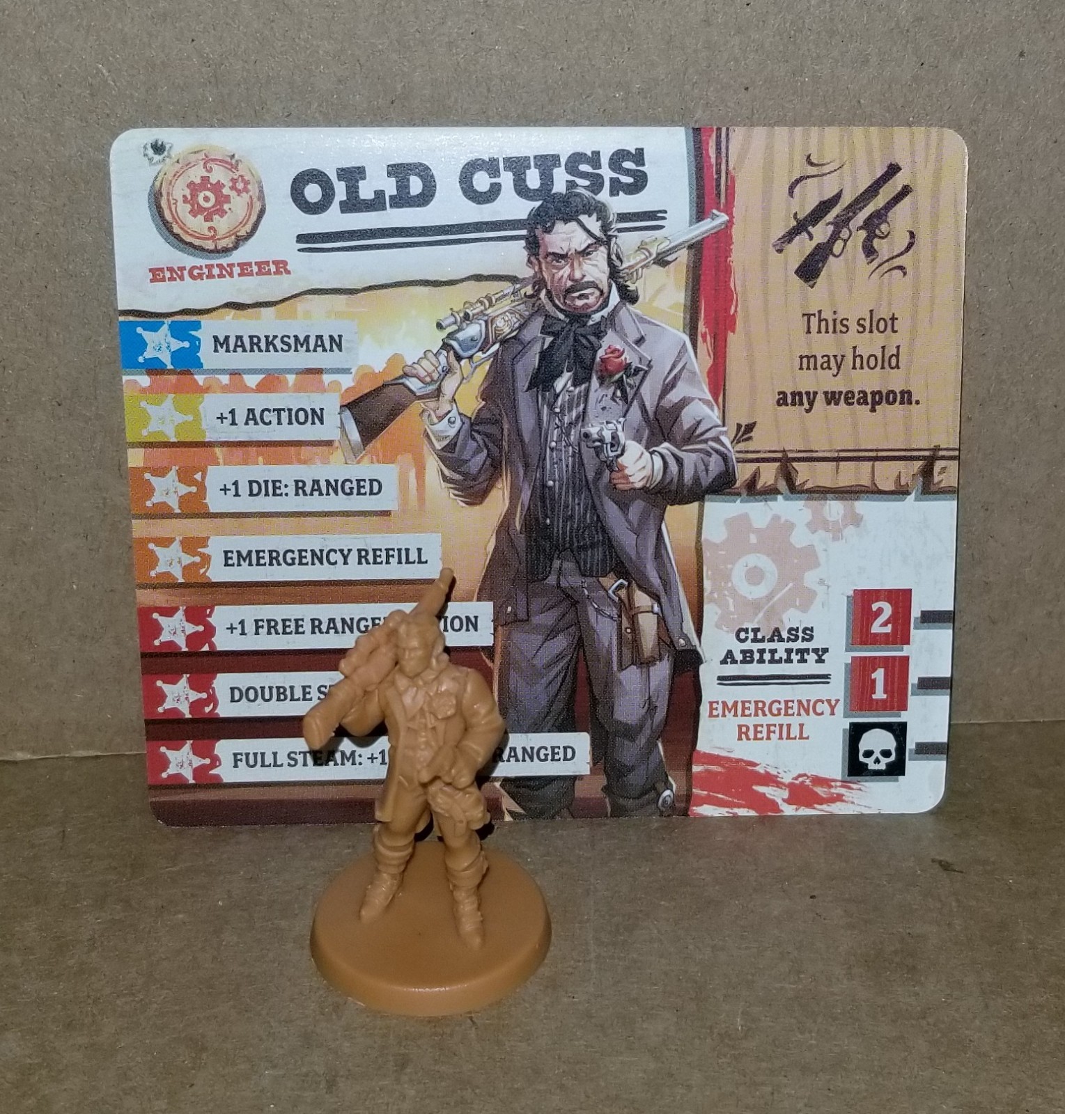 Zombicide Undead Or Alive OLD CUSS Mini & Card Steampunk Extras Exclusive