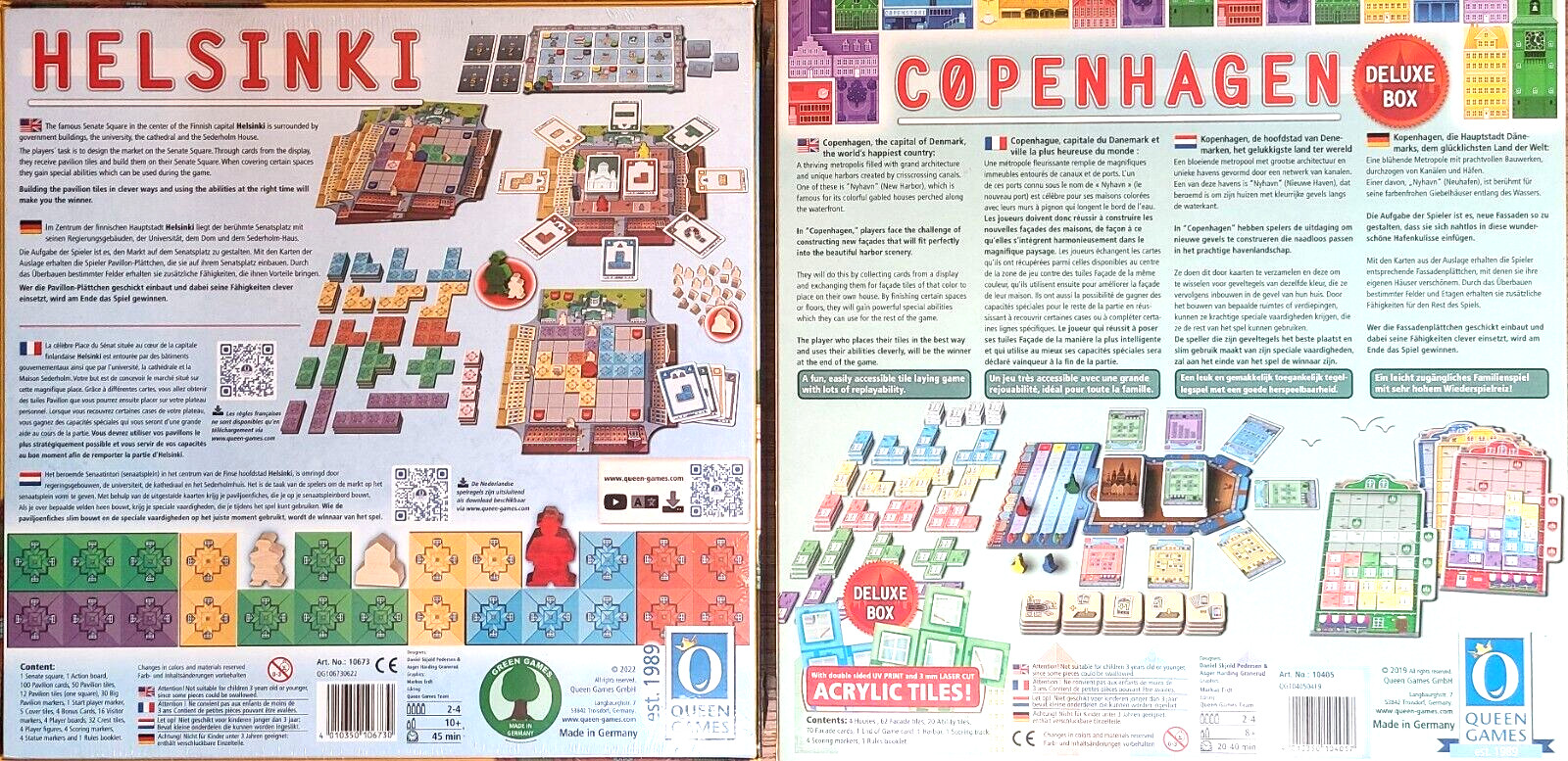 LOT of FOUR (4) – Helsinki + Expansion, Copenhagen Deluxe + Queenie – BRAND NEW