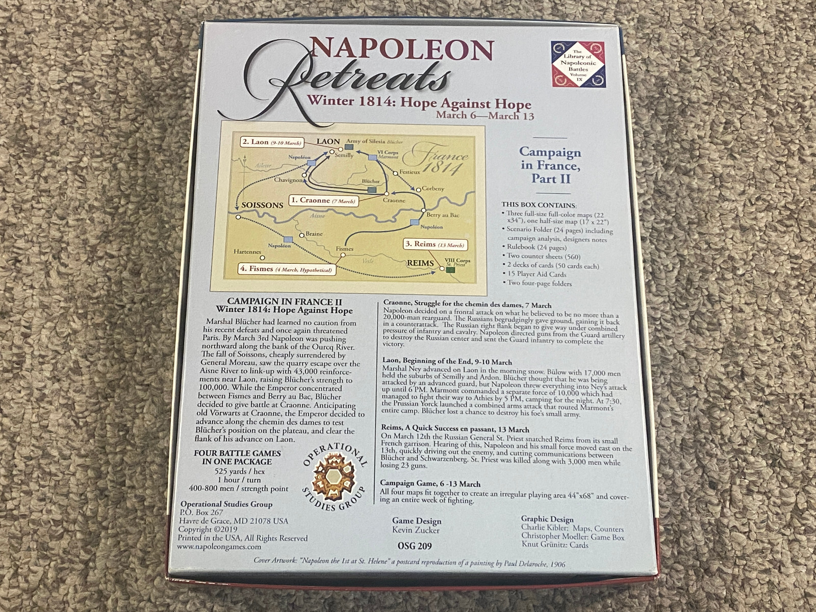 Napoleon Retreats: Campaign in France, Part II – OSG 2019 – Complete & Unpunched