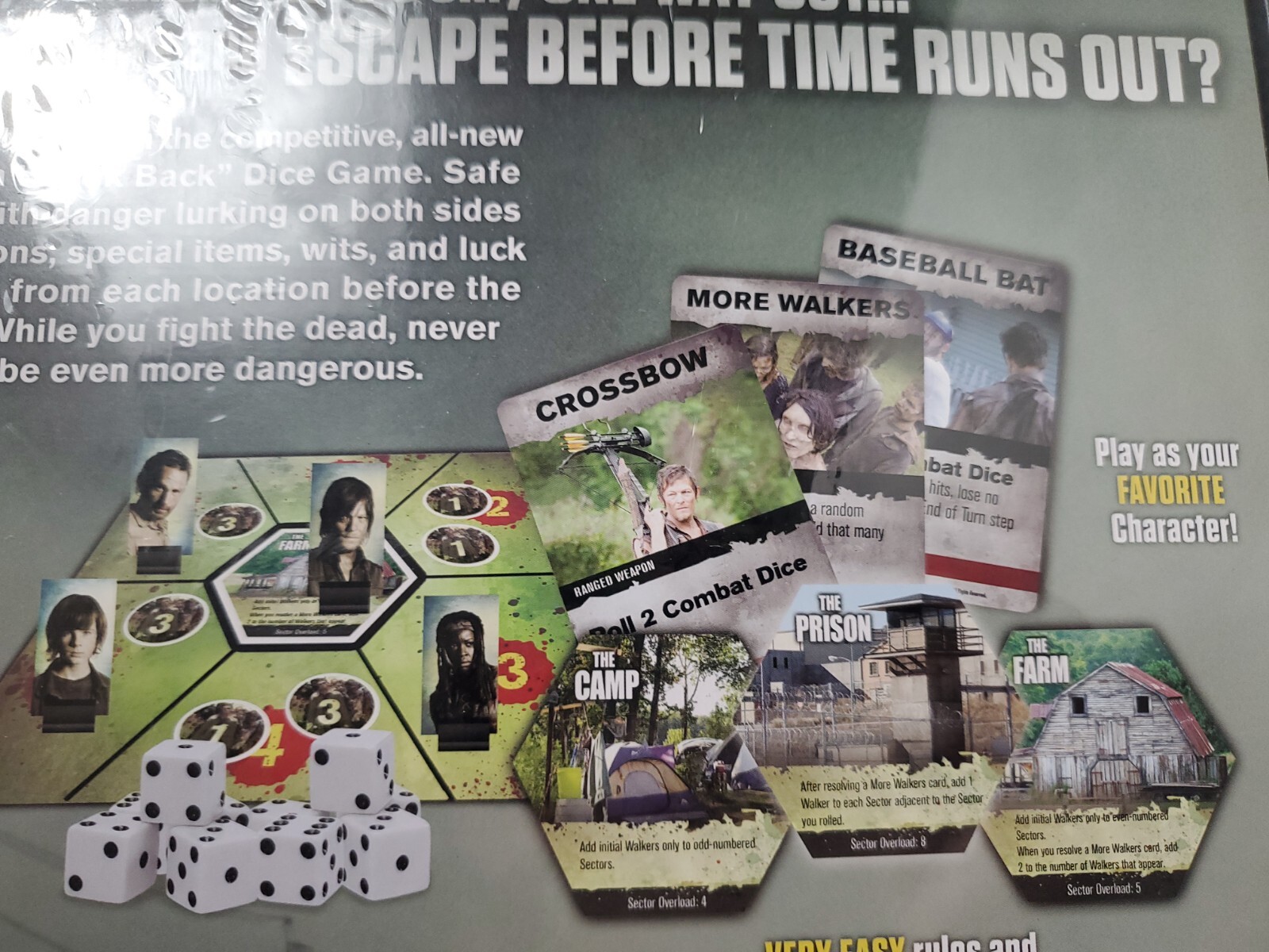 Walking Dead Don’t Look Back Dice Game – Cryptozoic – Factory Sealed NEW