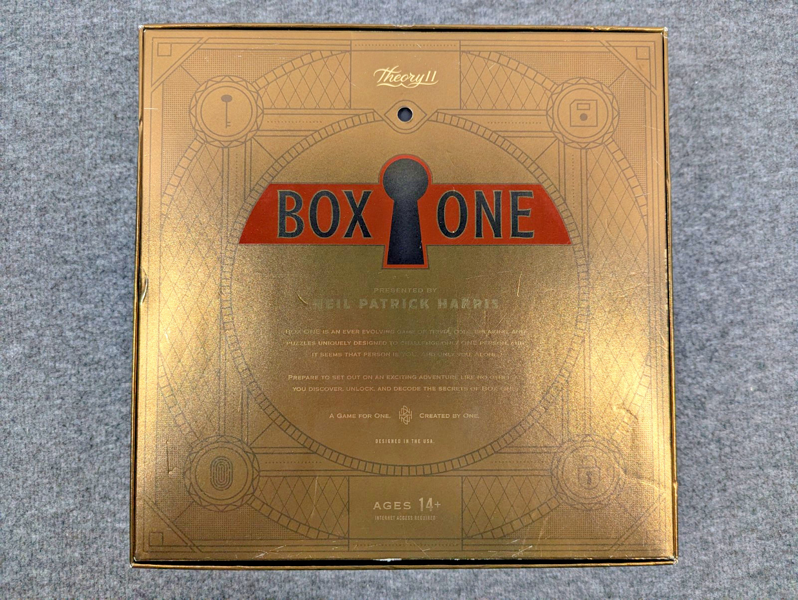 Box One Game by Neil Patrick Harris Escape Room Theory11 Puzzle Card Complete