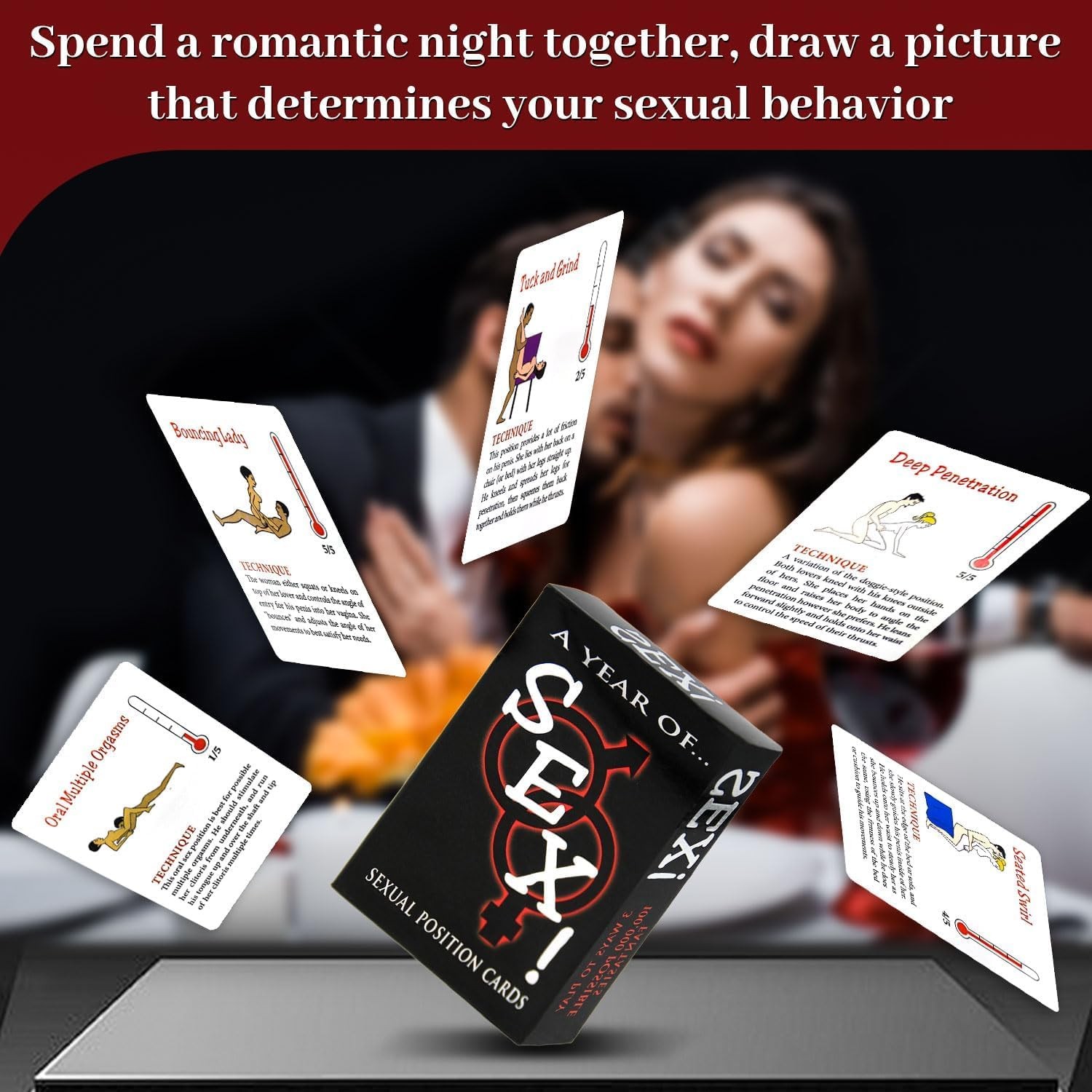 Adult Gaming Cards for Couples, Romantic Date Night Games, Bedroom Fun