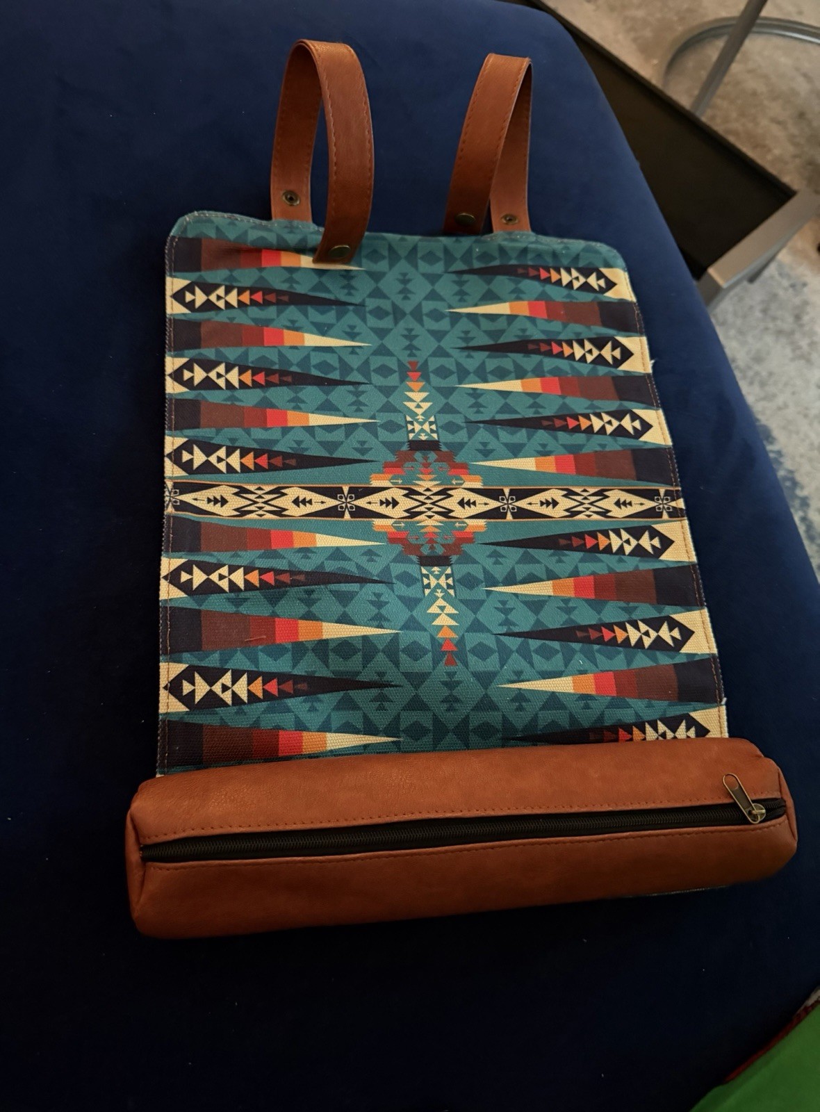 Pendleton Travel Roll-Up Backgammon Complete Game Set w/ Dice & Checkers -NEW