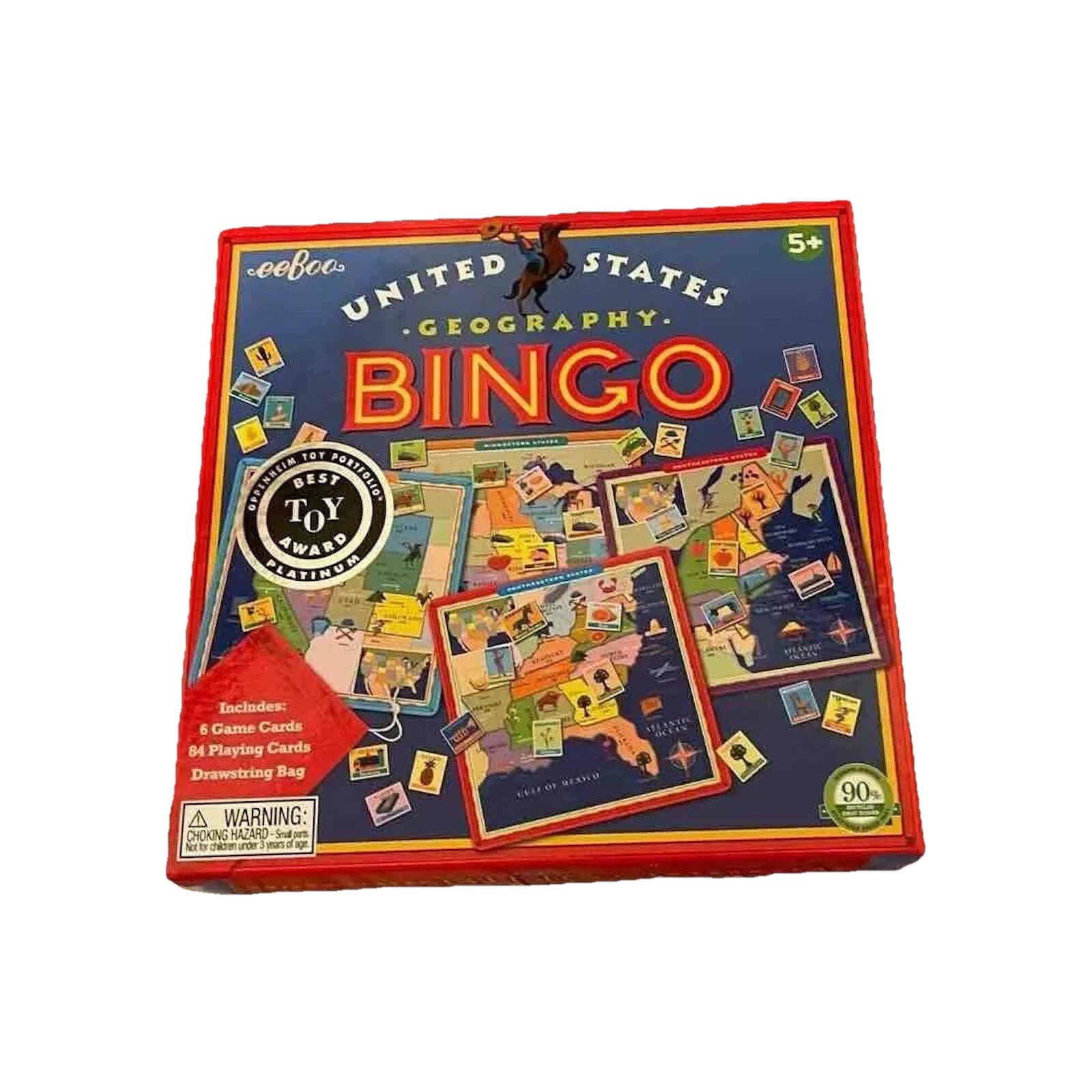 United States Geography Bingo 2018 Complete Eeboo Educational Board Game Ages 5+