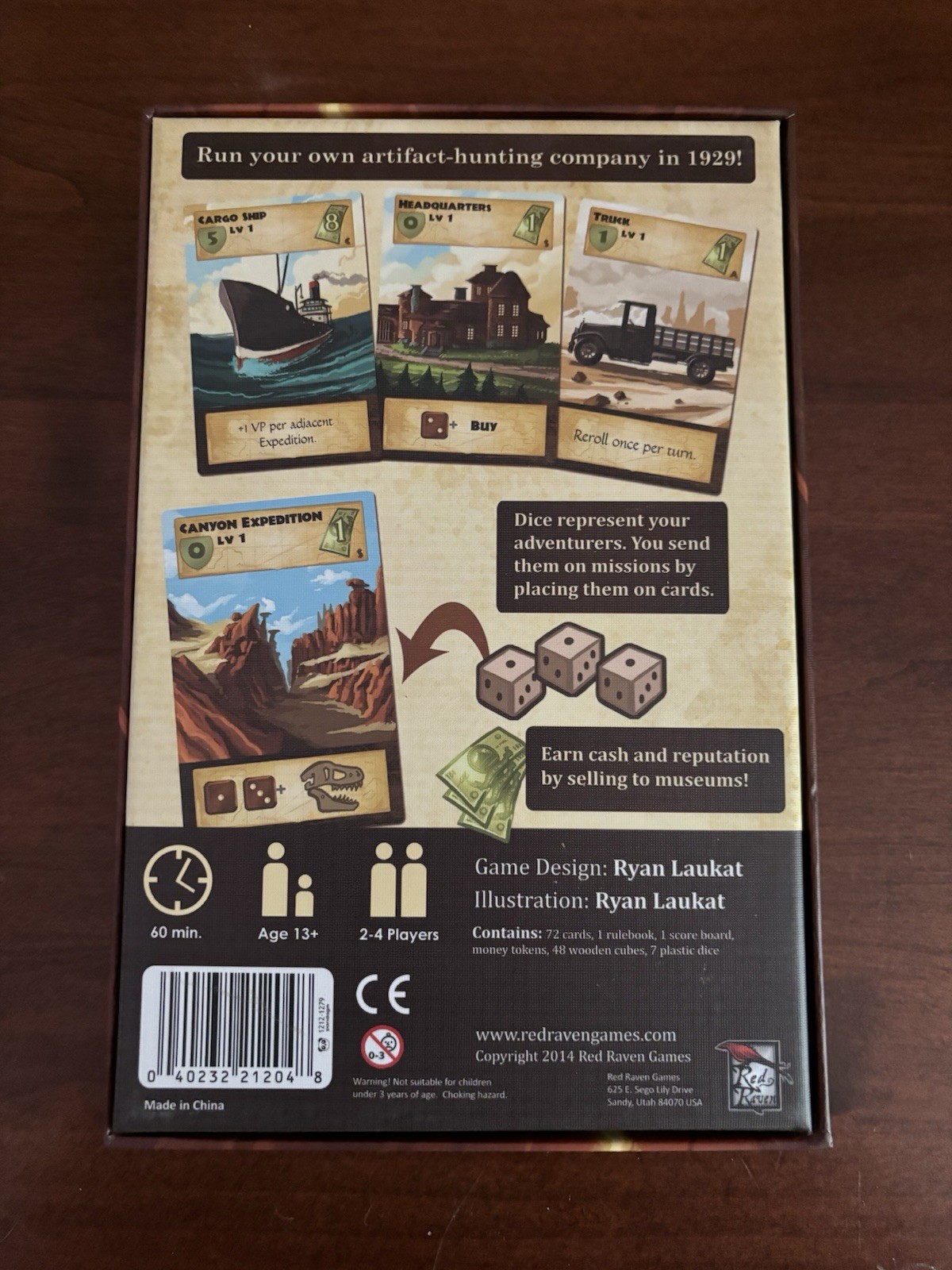 Artifacts Inc. Board Game Red Raven Games Archaeology Theme 2014 Ryan Laukat