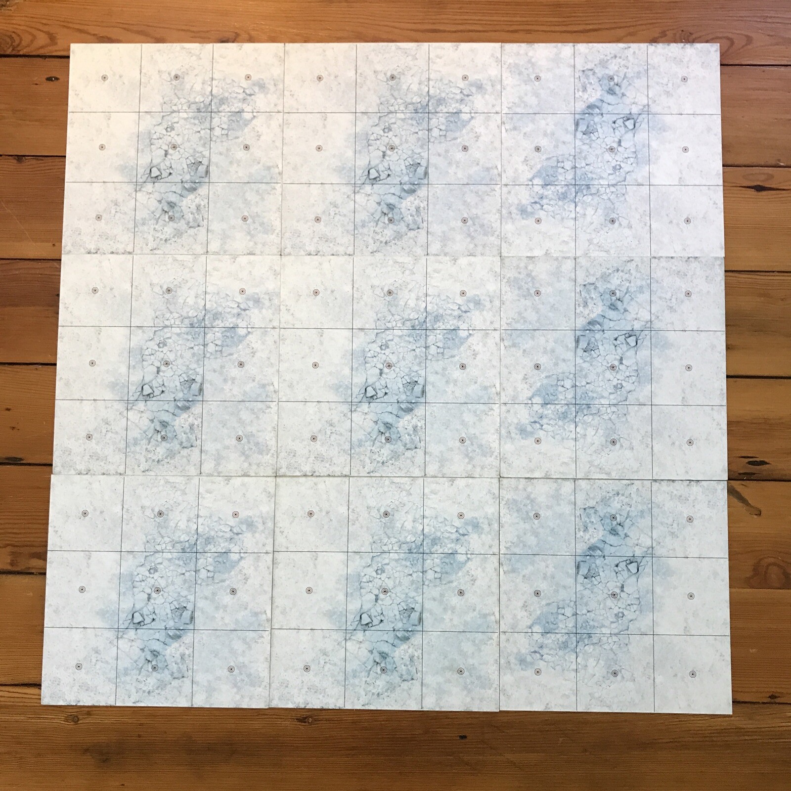 Set Lot 9 Dust Tactics 11” Square Metal Snow Landing Pads Game Boards