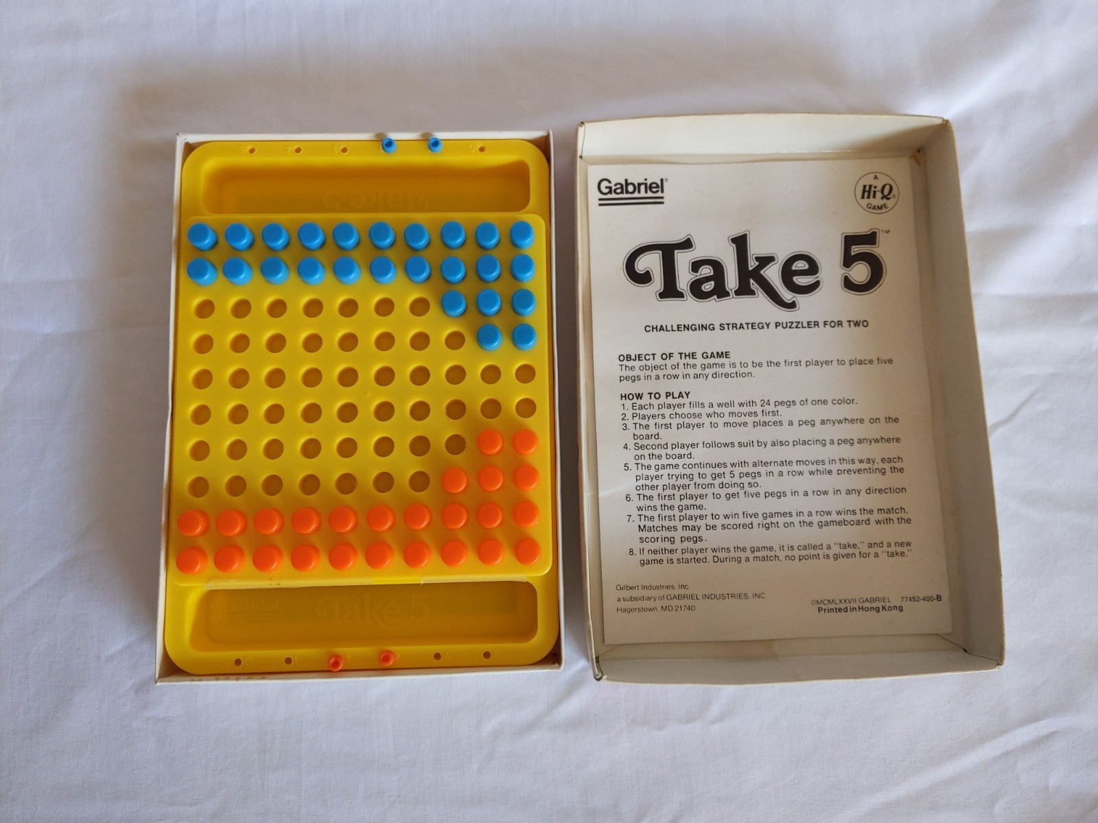 Vintage Gabriel Take 5 Challenging Strategy Puzzler For Two Hi Q Game 77452