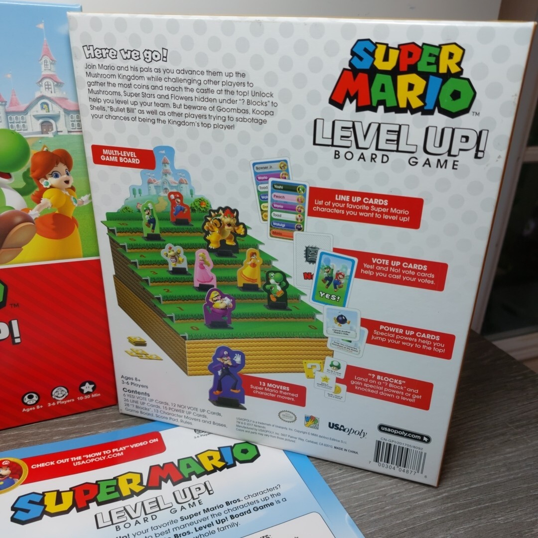 SUPER MARIO LEVEL UP! BOARD GAME *COMPLETE* NINTENDO – USAOPOLY 2017