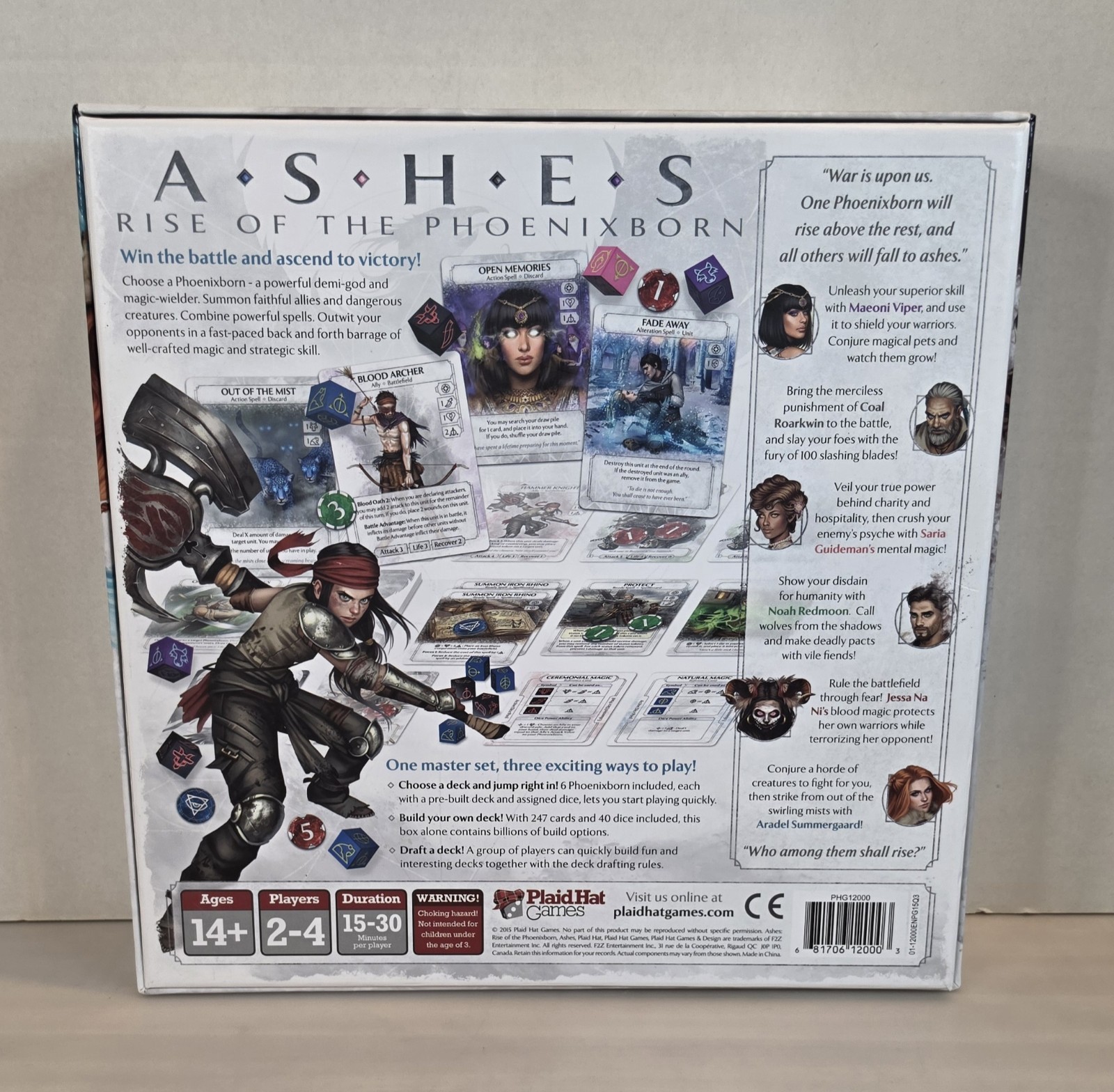 Ashes Reborn: Rise of the Phoenixborn Board Game by Plaid Hat Games Open Box
