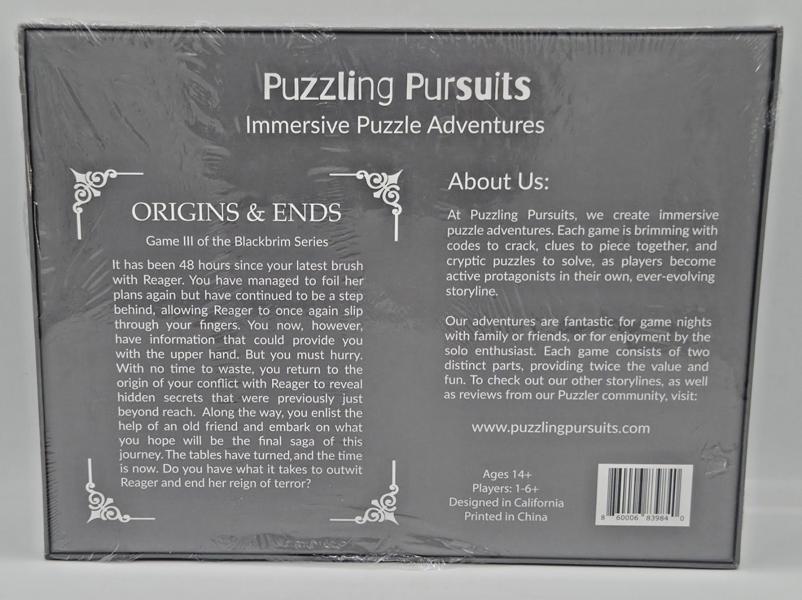 NEW Puzzling Pursuits Origins & Ends Immersive Puzzle Adventure Game III