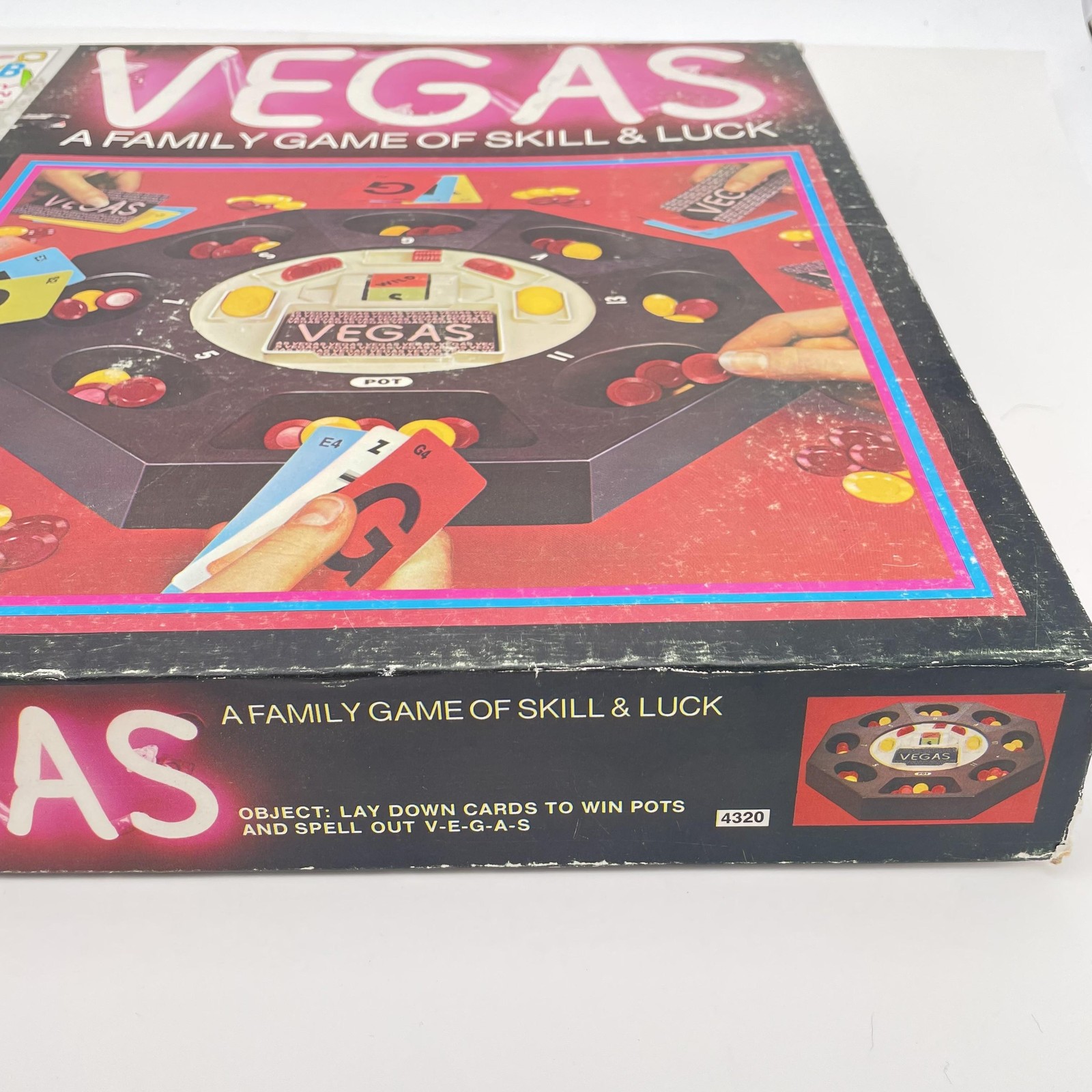 Milton Bradley MB Vegas Board Game 4320 Family Skill & Luck Cards Chips USA
