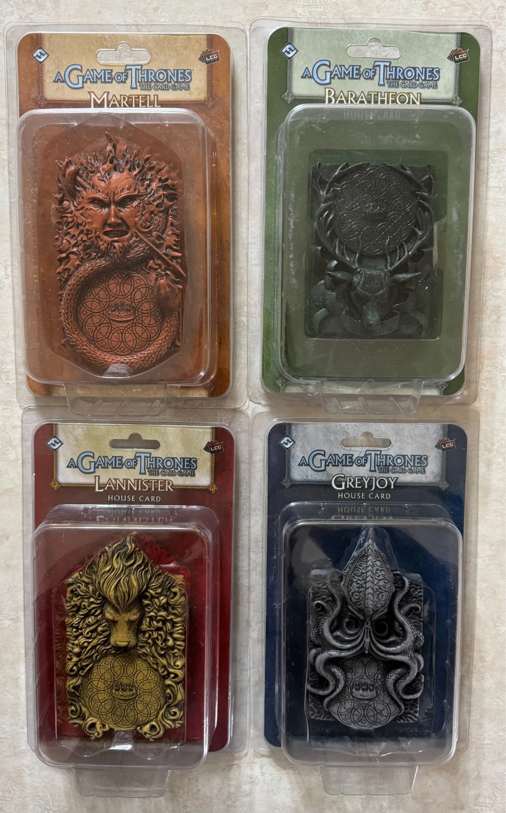 Game of Thrones LCG: Resin House Cards Martell Baratheon Lannister Greyjoy