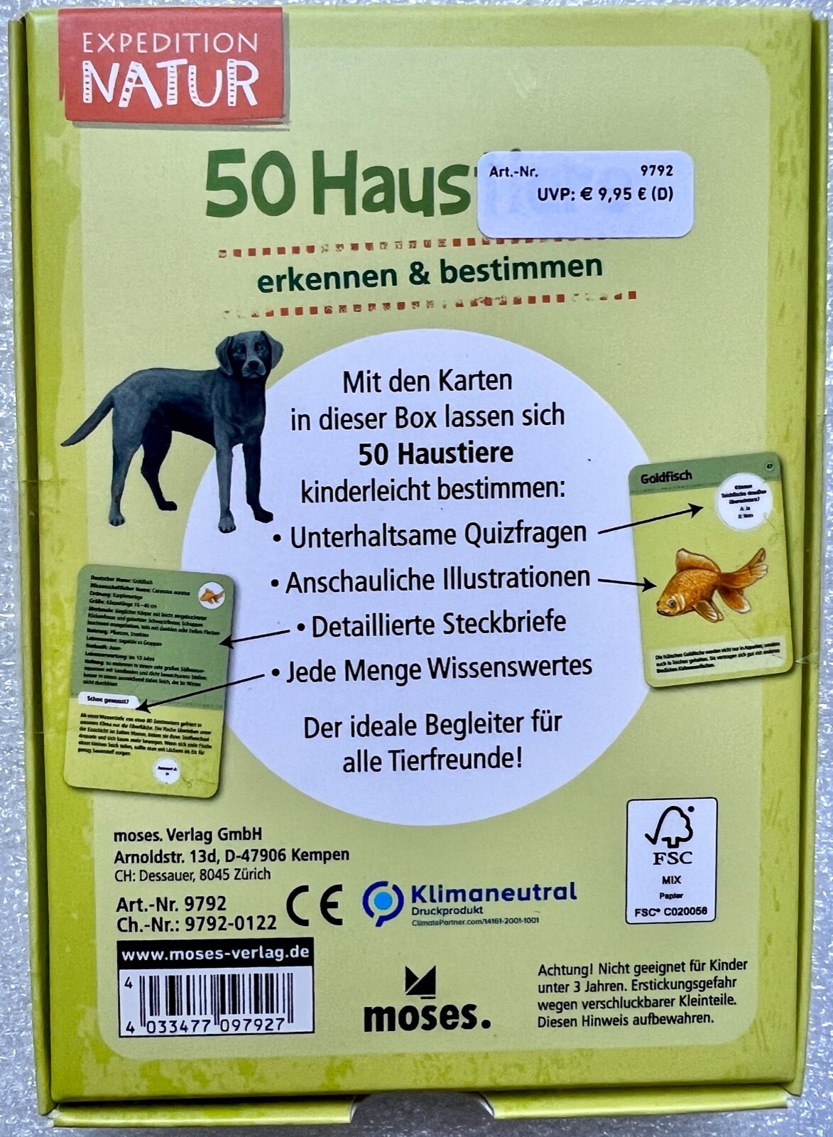 50 Pets Expedition Nature Moses Learning Game Quizzes Card Game FSC 9792