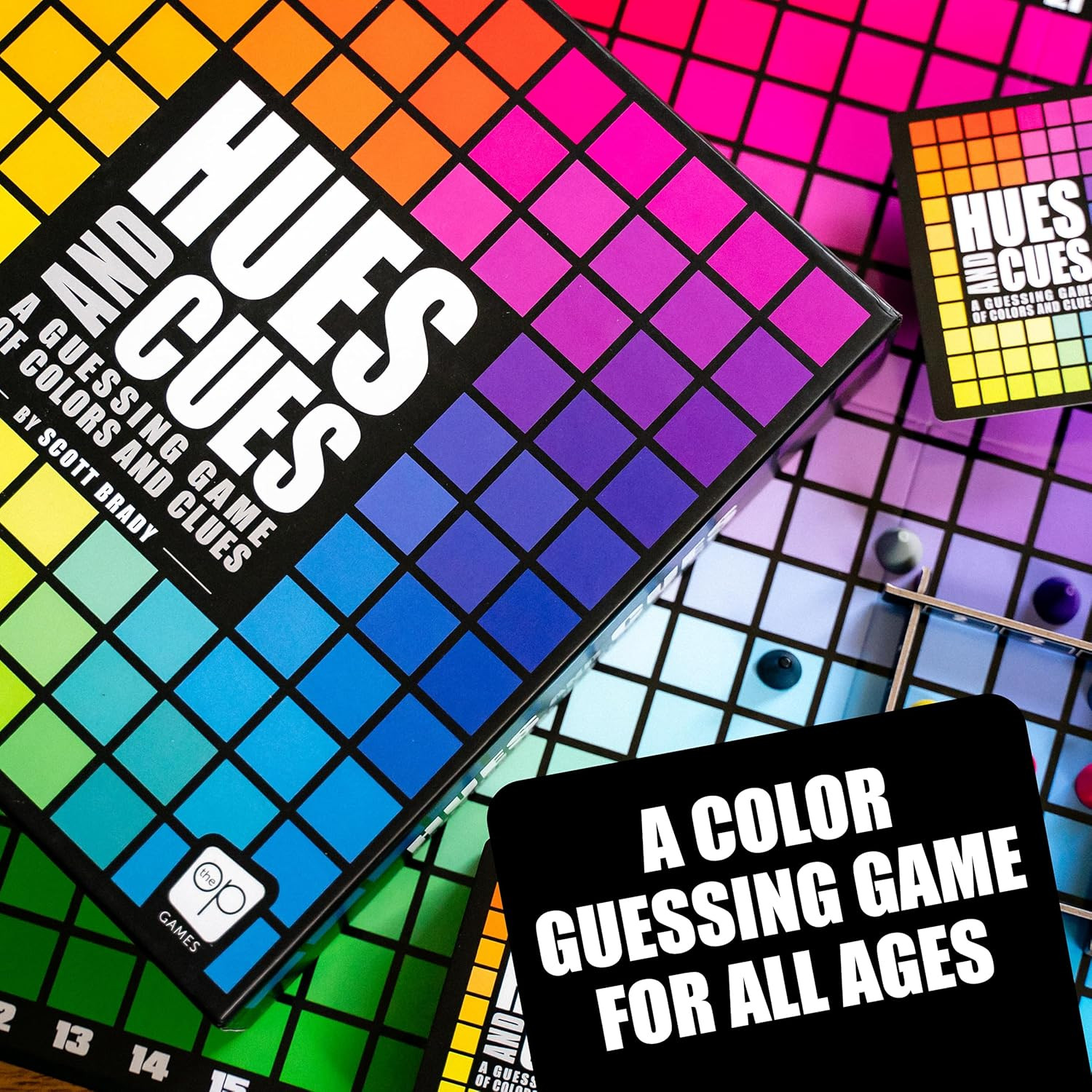 HUES and CUES – Vibrant Color Guessing Board Game for 3-10 Players Ages 8+, Conn