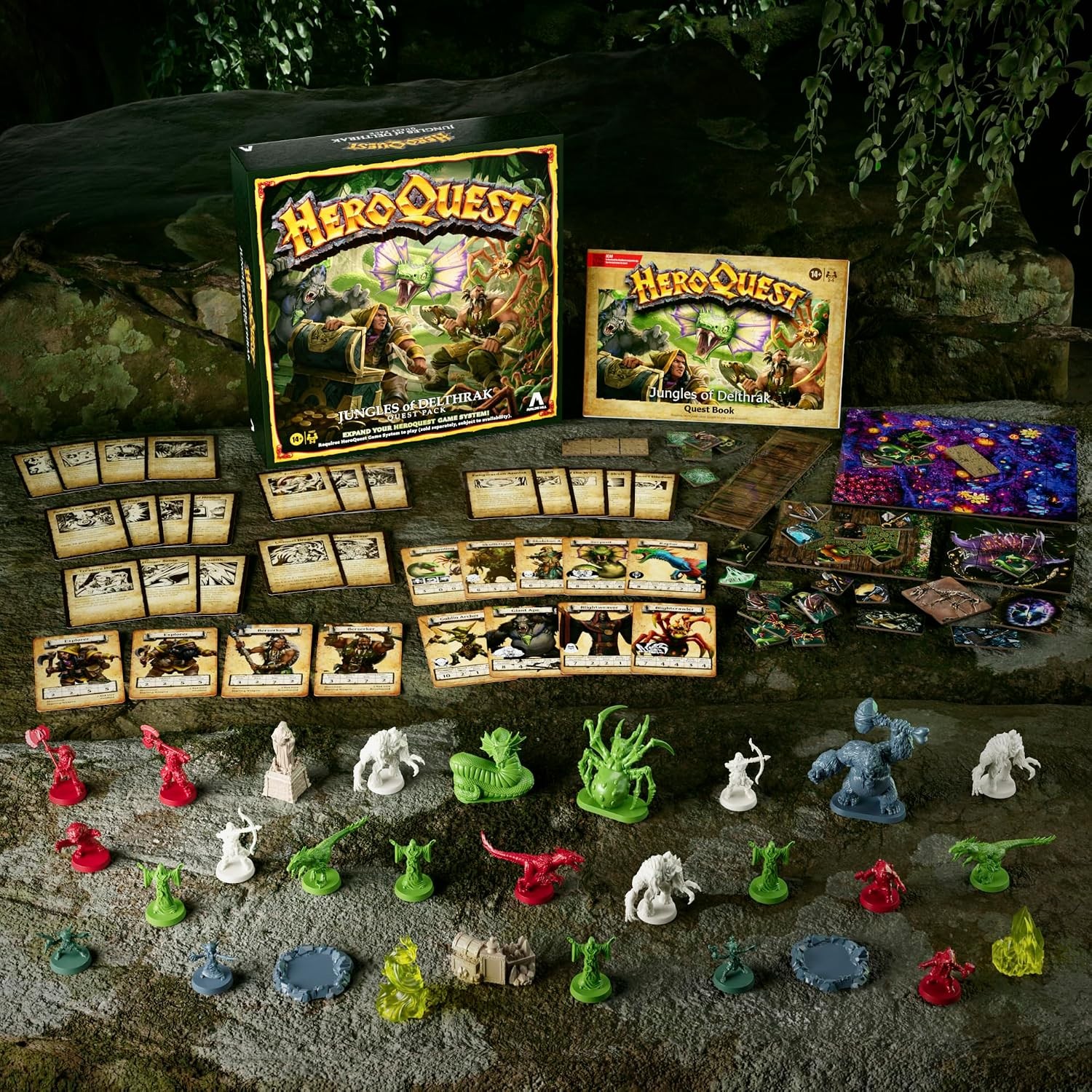 HeroQuest Jungles of Delthrak Quest Pack Avalon Hill Roleplaying Game Board