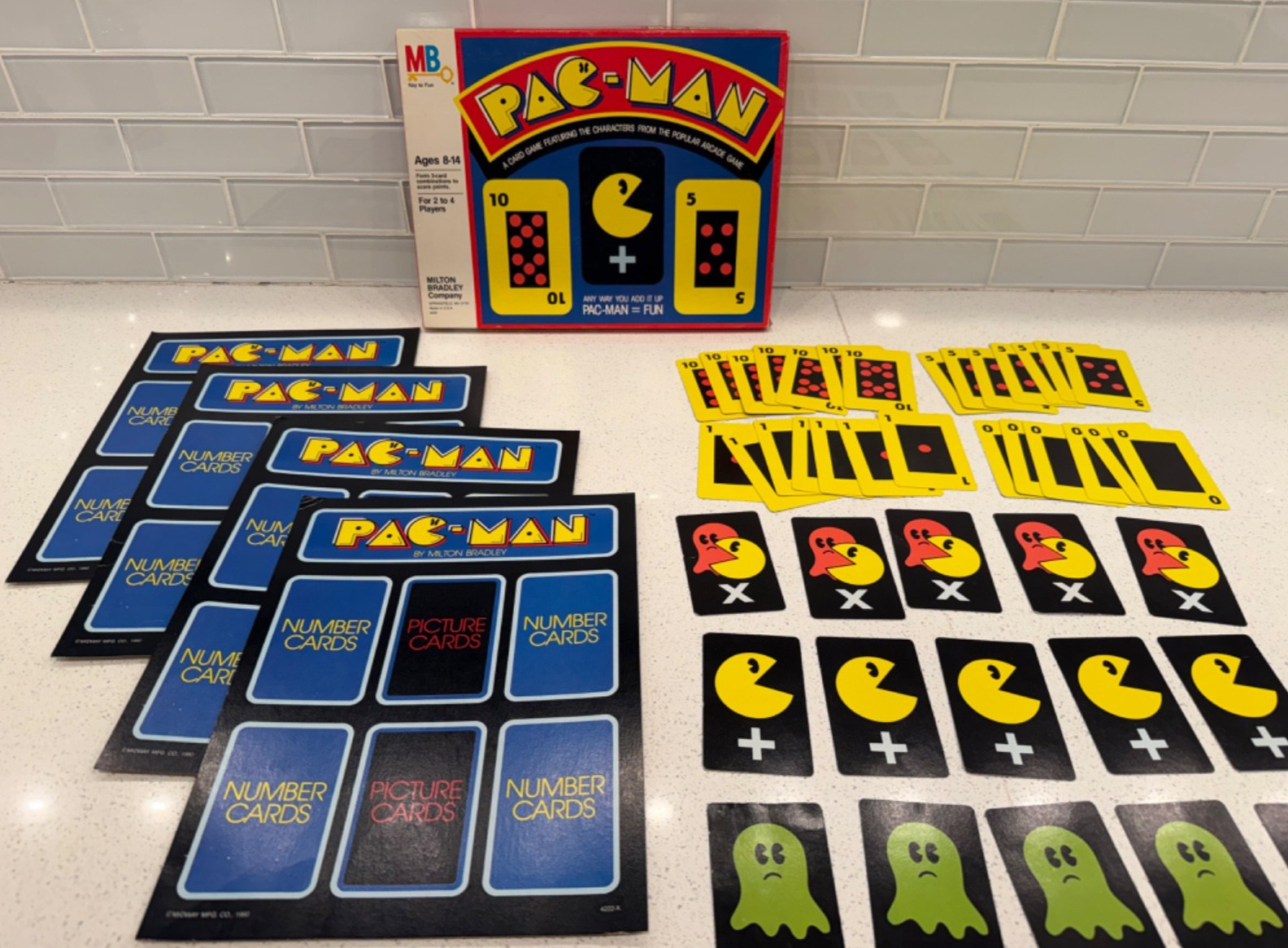 Vintage 1982 Pac-Man Card & Board Game Milton Bradley Arcade Classic COMPLETE!