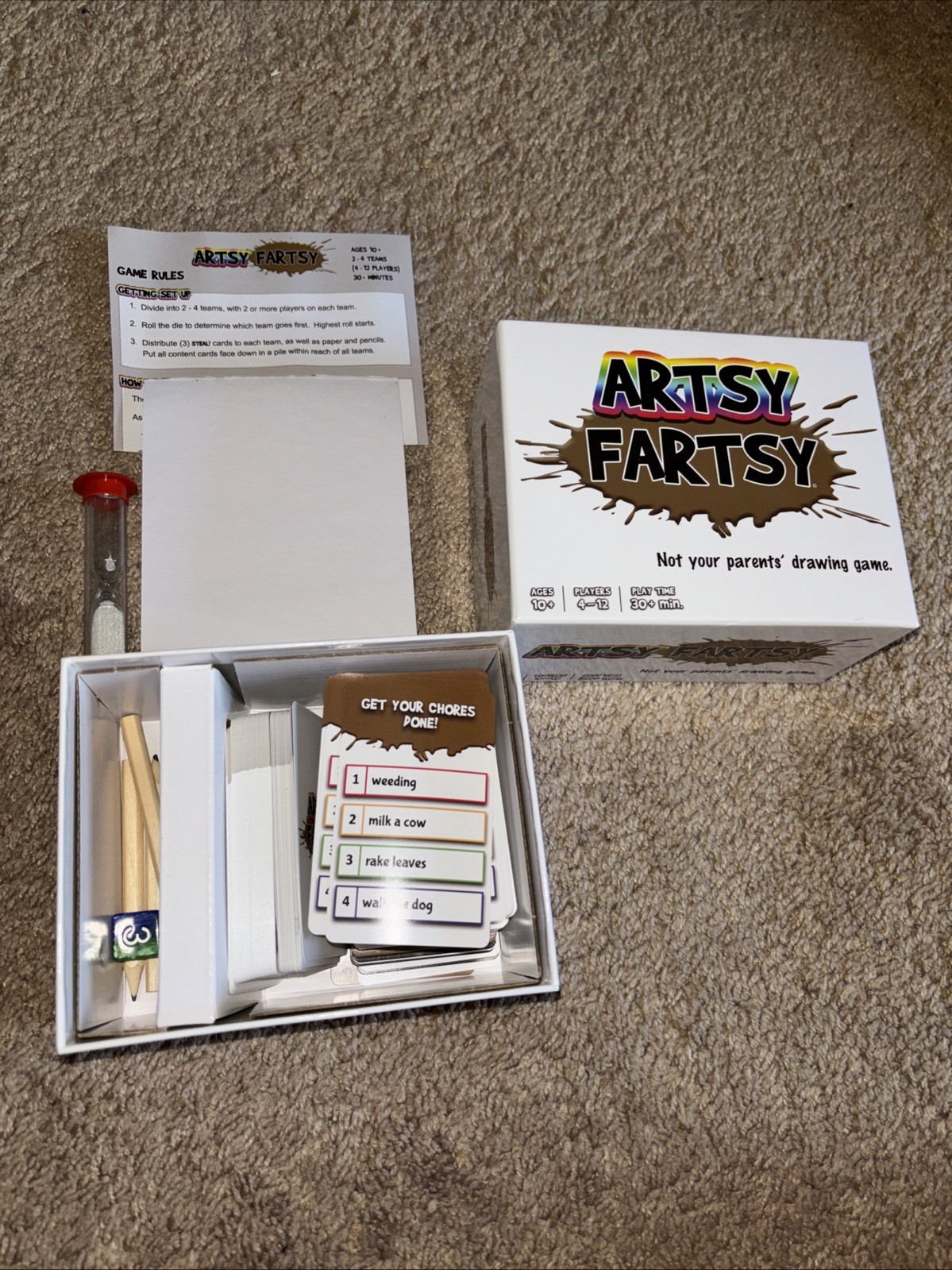 Artsy Fartsy Card and Drawing Game by TwoPointOh Games Ages 10+ 4-12 Players FUN