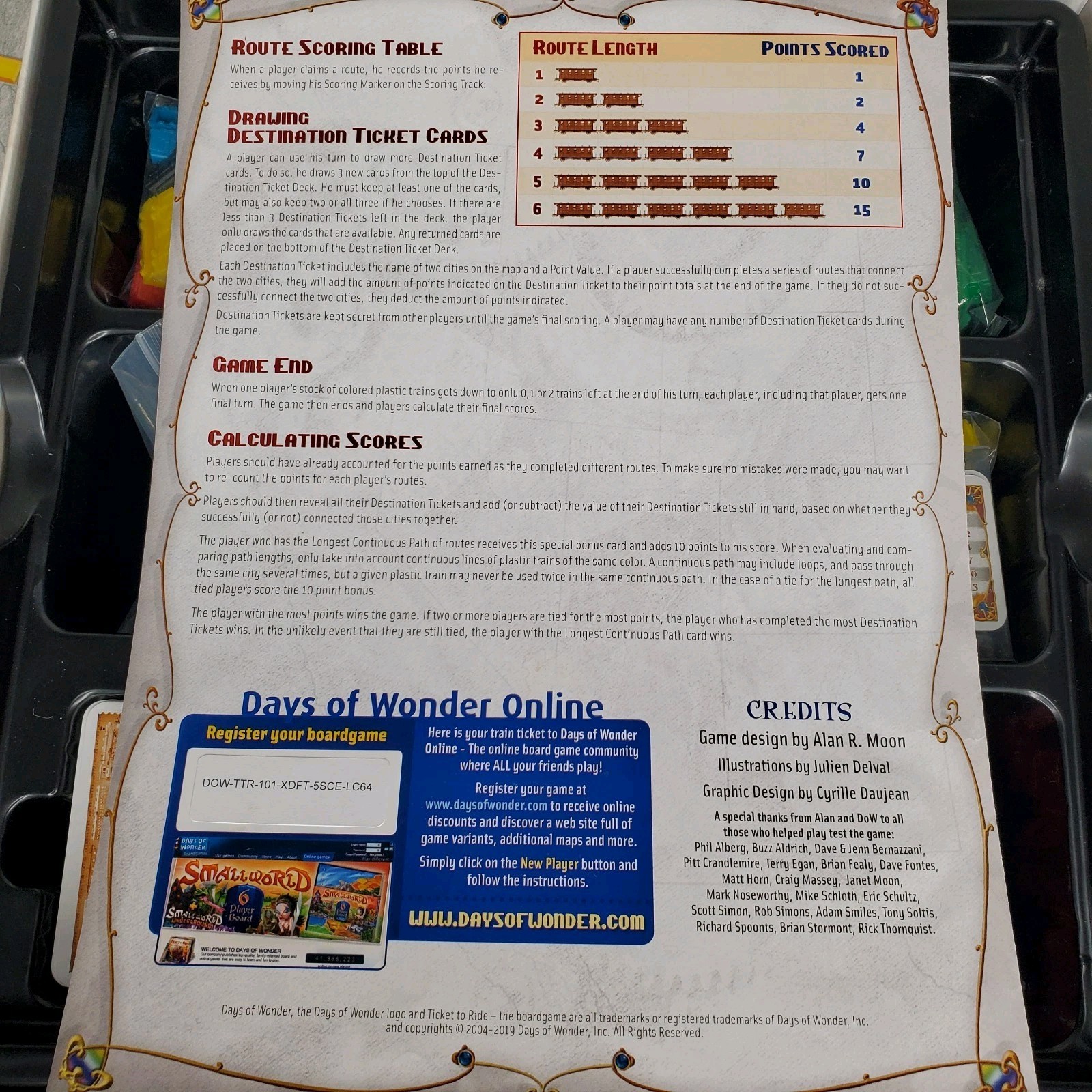 Ticket to Ride COMPLETE Days of Wonder 2016 Trains America US Great Condition