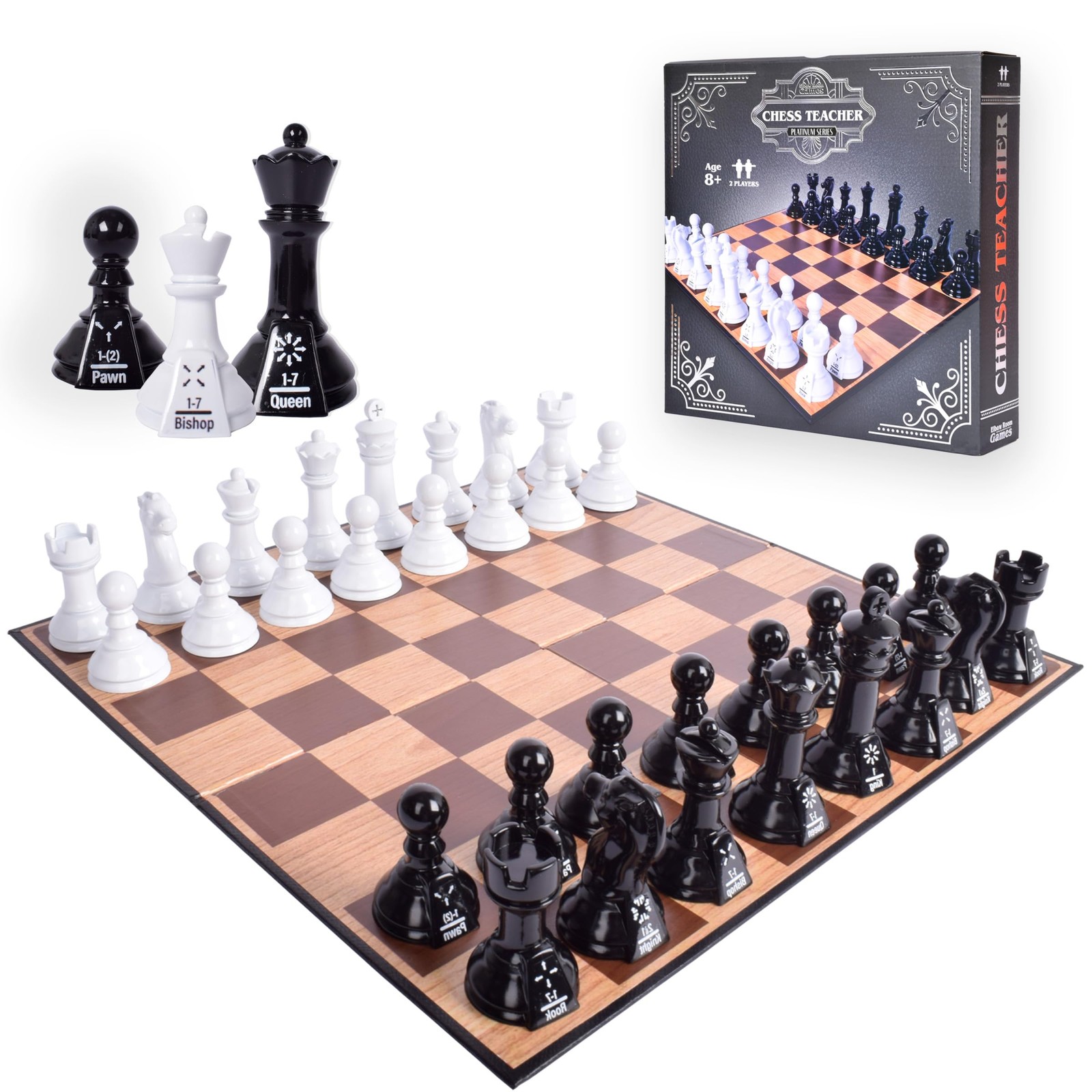 Games Chess Teacher Set Educational Chess Board with Movement Indicators, Pe…