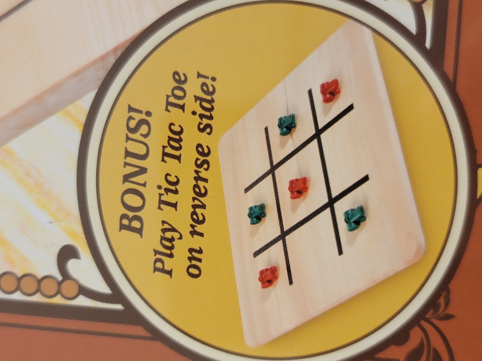 Fundex Games Double-Sided Solid Wood Checkers/Tic Tac Toe Board Game 3+ 2007
