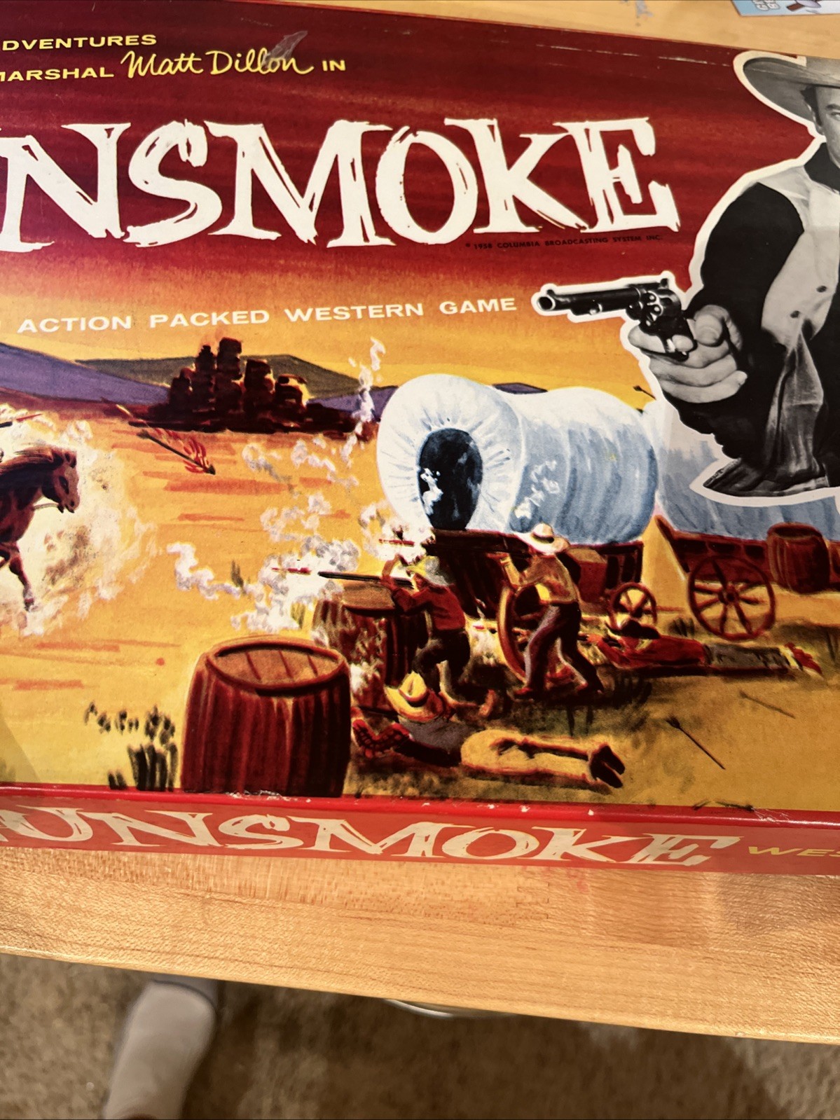 NOS NEVER PLAYED 1958 LOWELL Gunsmoke Boardgame James Arness Marshal Matt Dillon