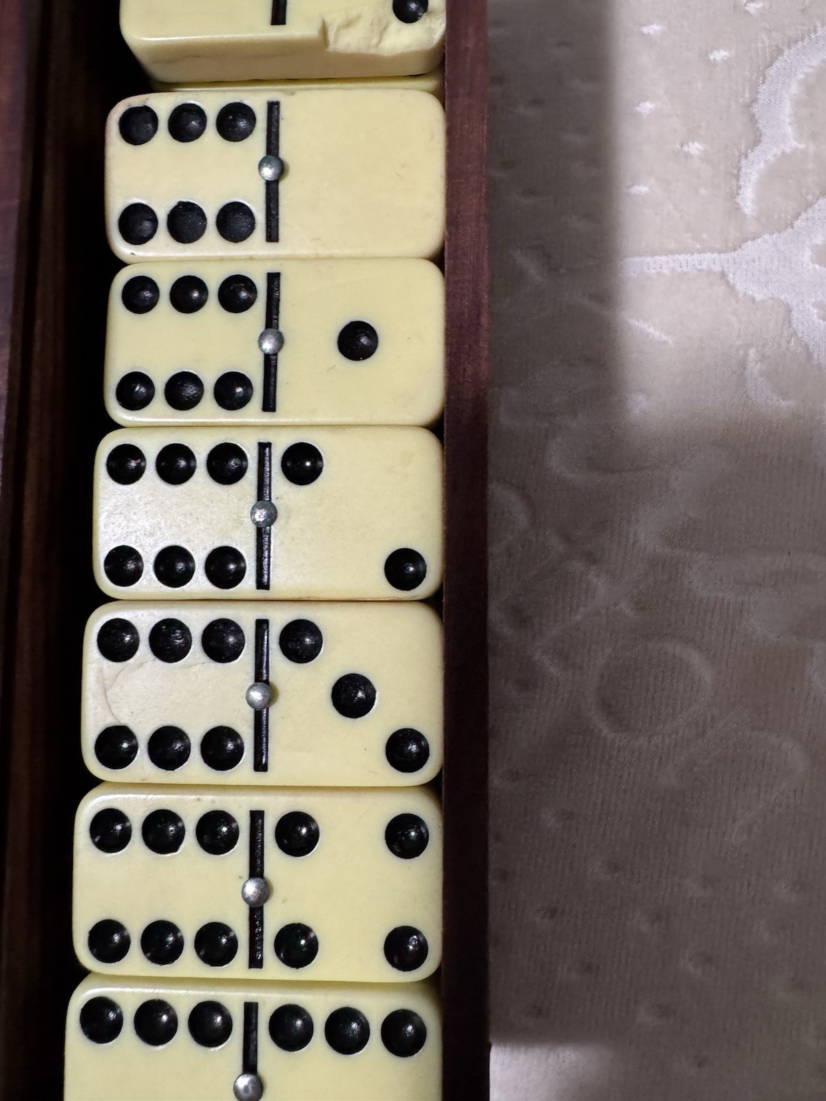RARE Vintage Hand Carved Wooden Case & Dominos
