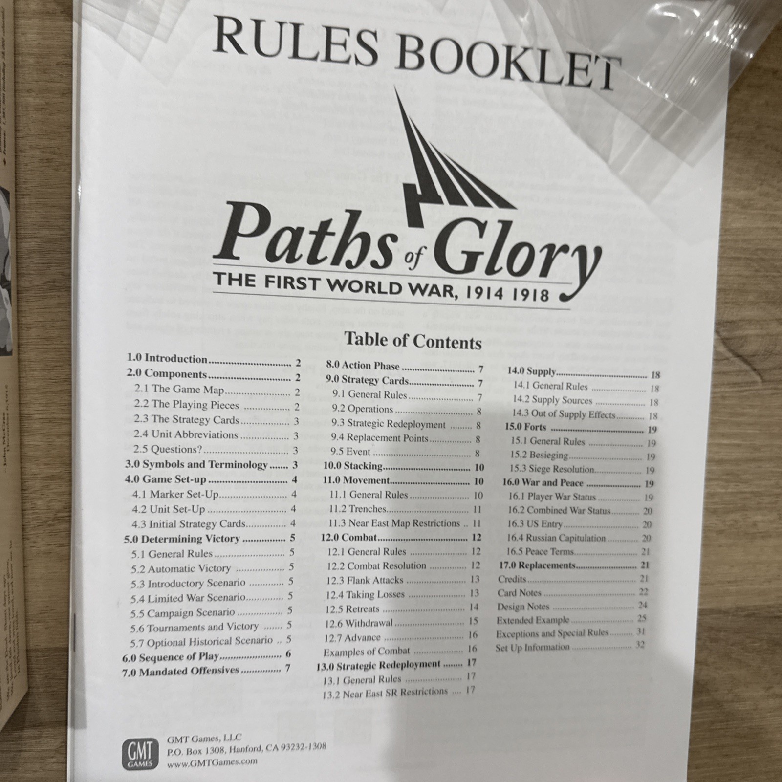 Paths Of Glory The First World War Board Game GMT games