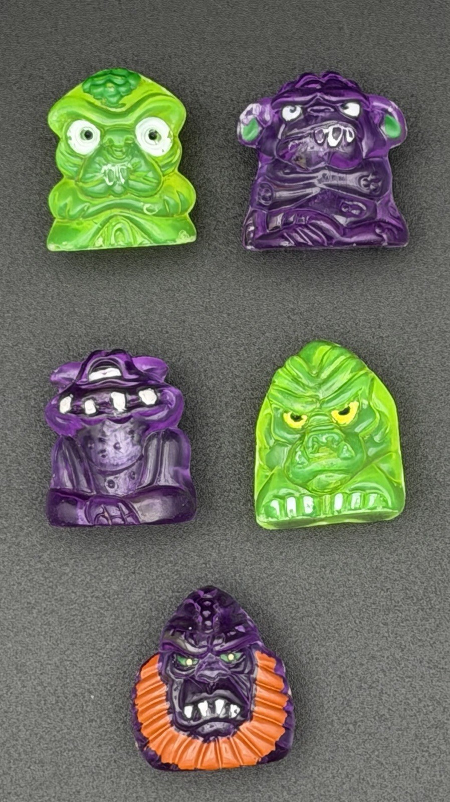Rare Colombian Crazy Bones Glow-in-the-Dark Teeth Bad Aliens – Lot of 5 Damaged