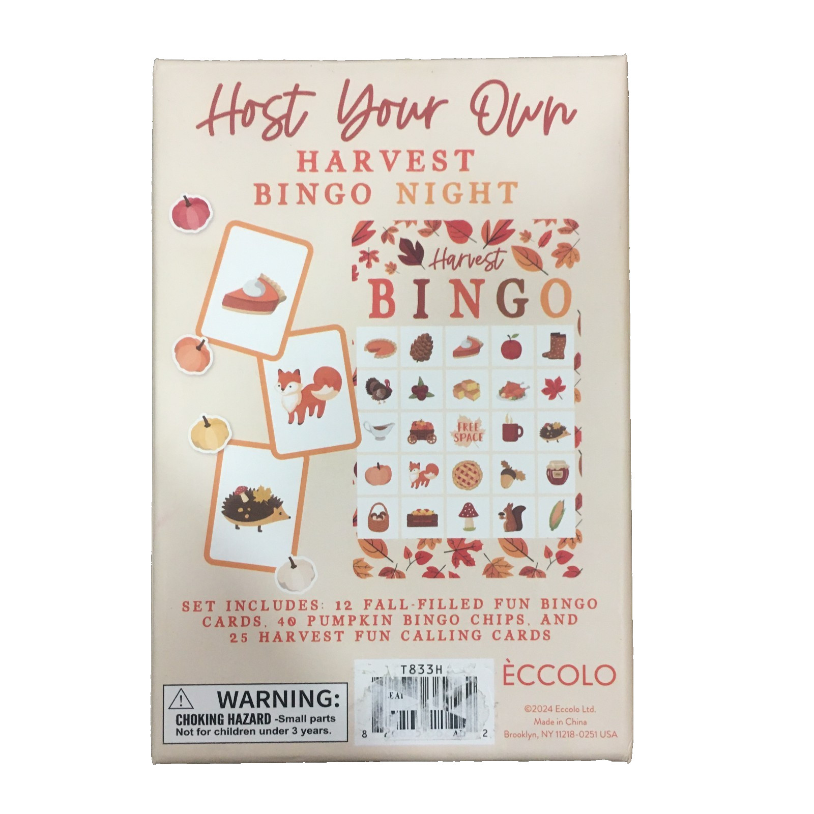 Harvest Bingo Game Party Bingo Open Box New Eccolo Brand