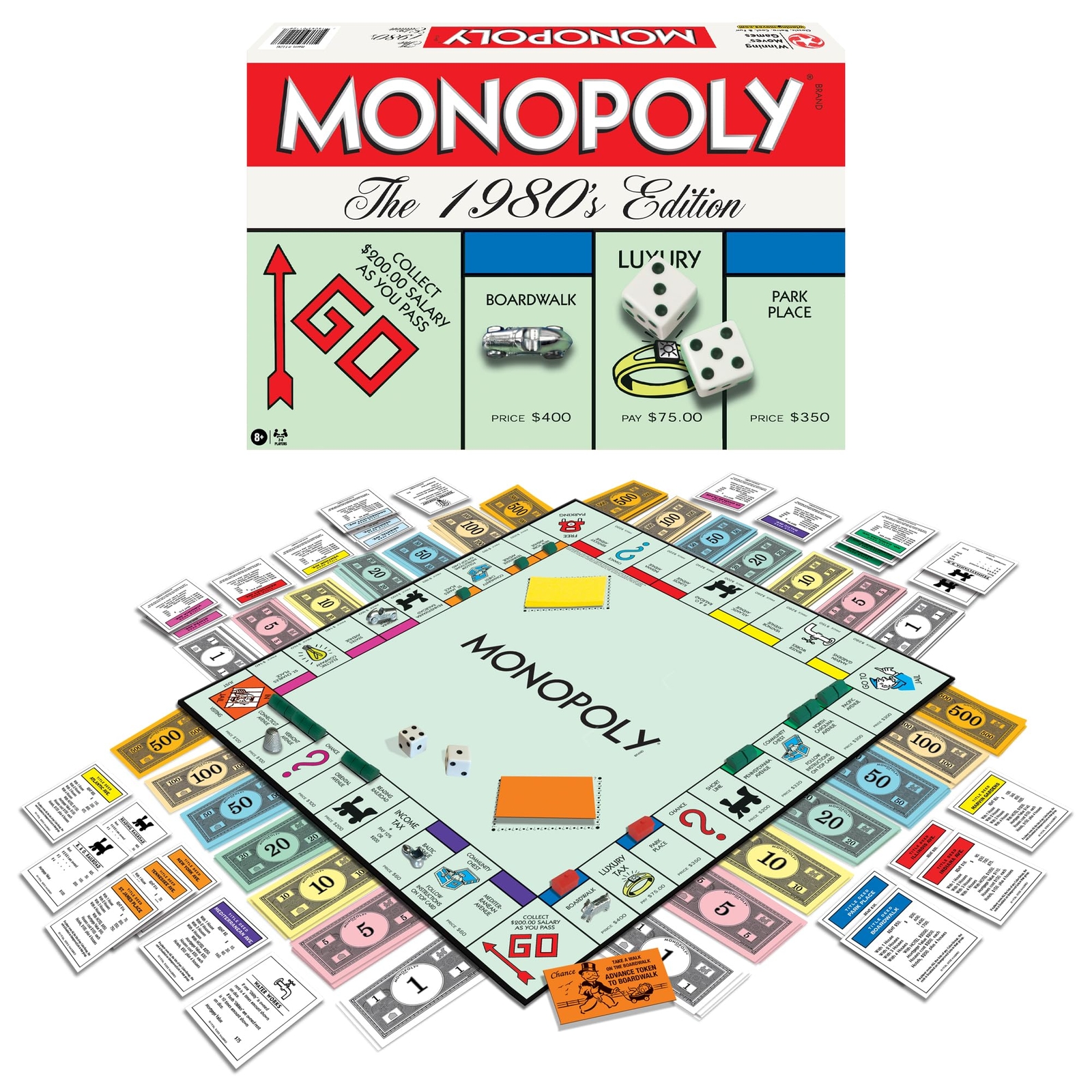 Monopoly 1980s Edition Classic Board Game Family Game Night 2 to 8 Players