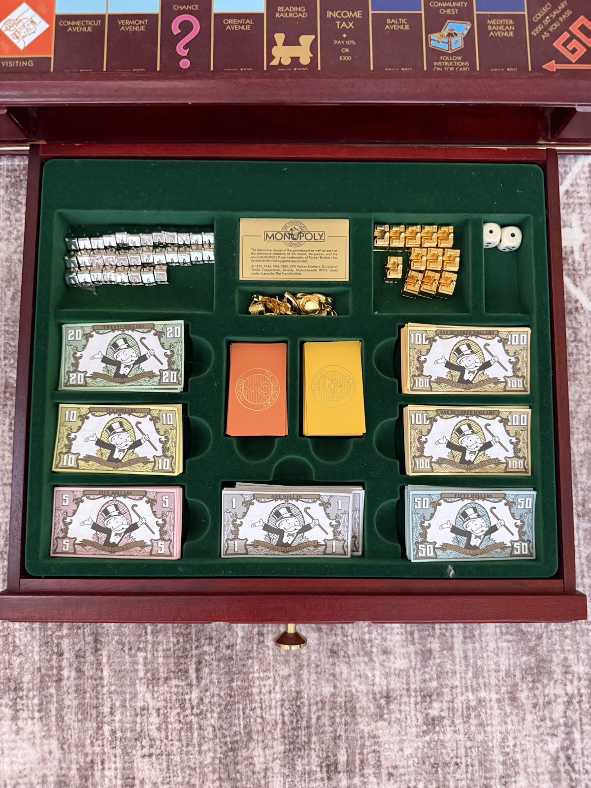 1991 Monopoly Collectors Edition by The Frankling Mint – Complete with COA