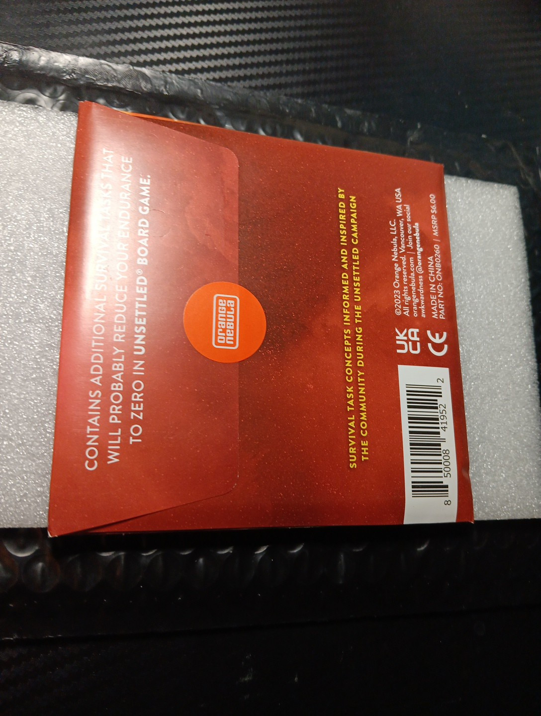 Orange Nebula Board Game Unsettled – Survival Task Pack 1 Bag New