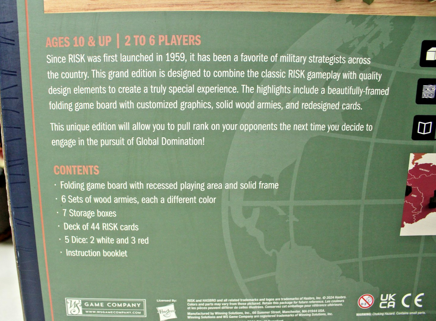 Risk Grand Edition Folding Wooden Board GameNew Factory Sealed