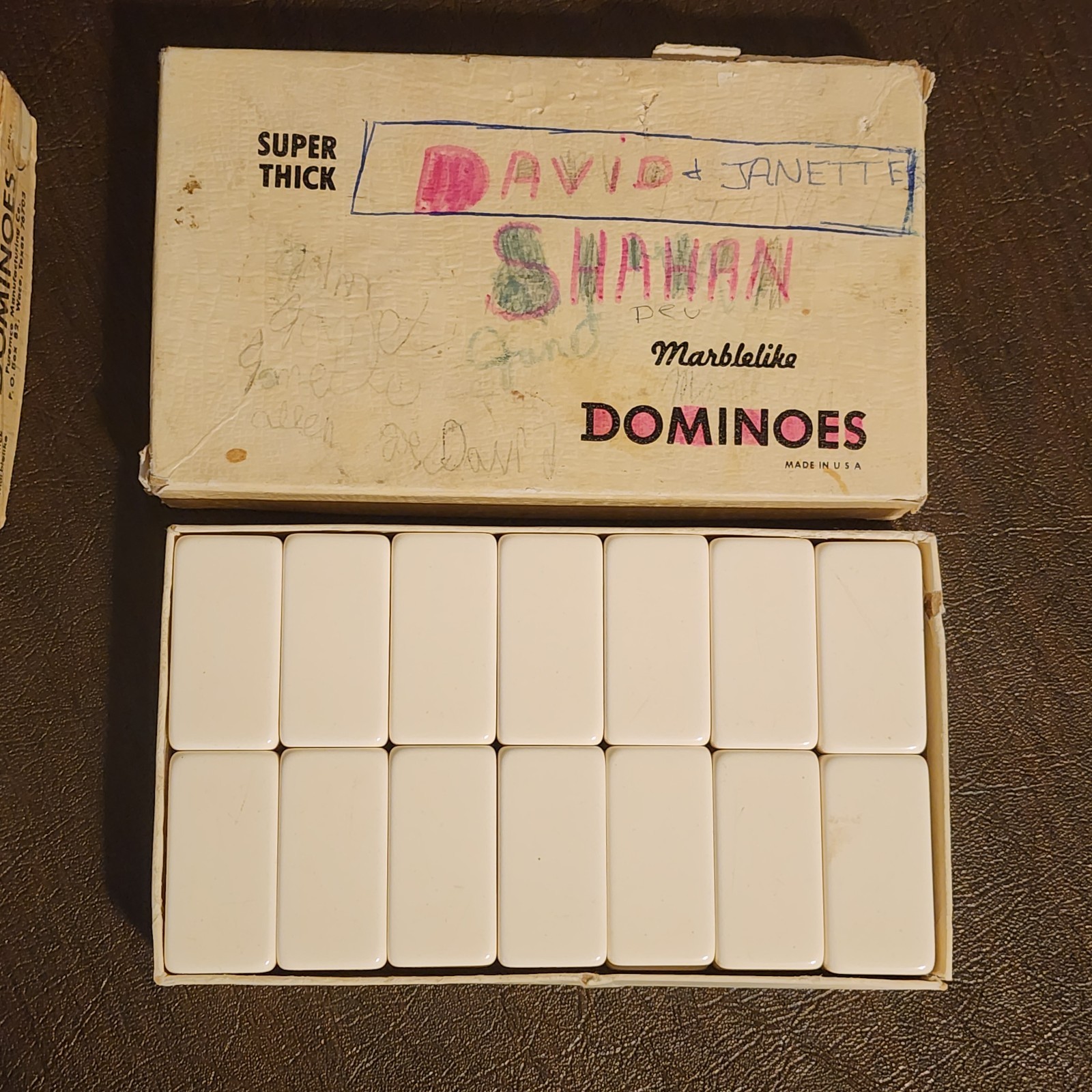 2 Vintage Puremco Marblelike Dominoes Professional Extra & Super Thick 816 Set *