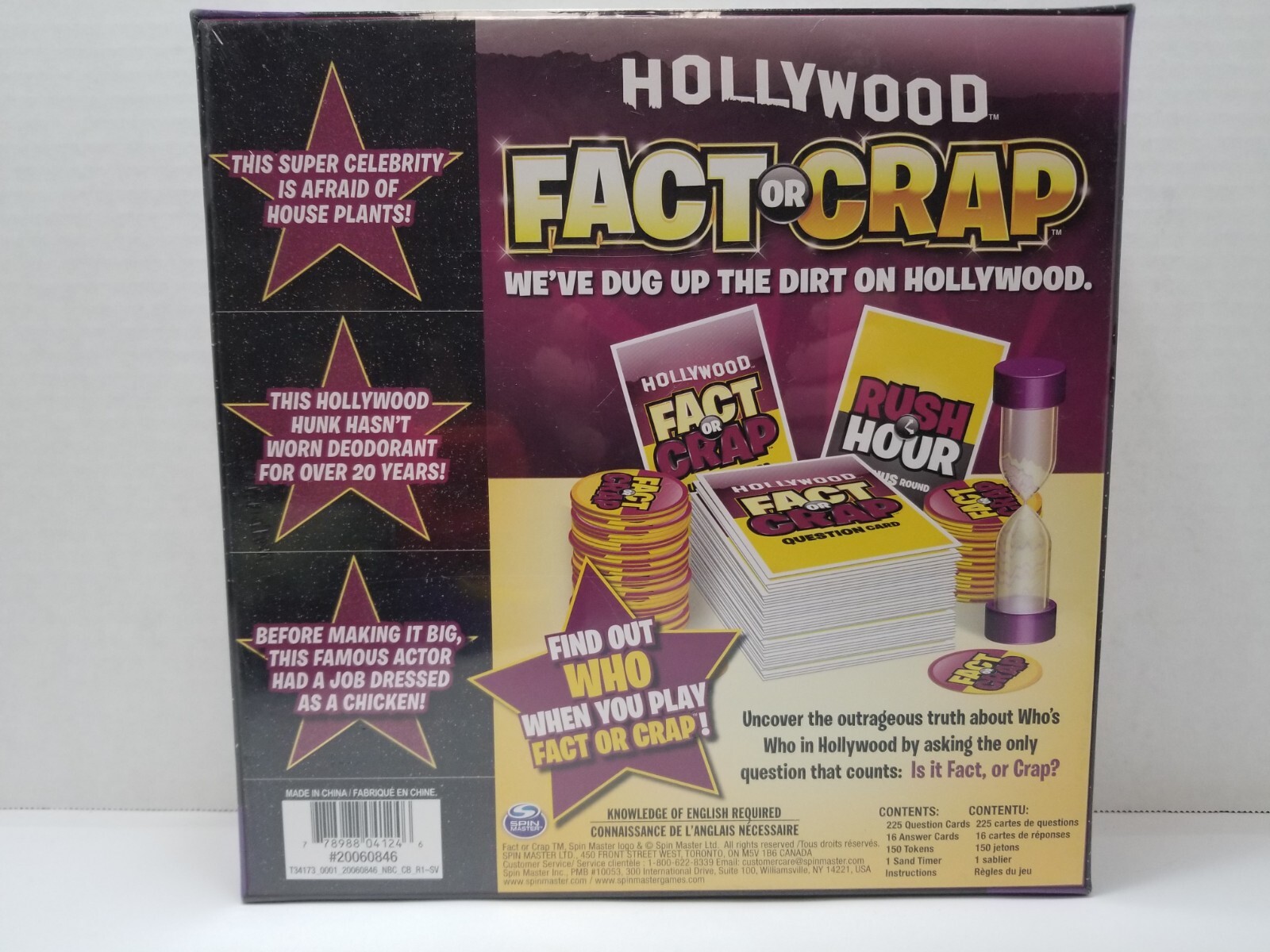 Hollywood Fact Or Crap Celebrity Trivia Board Game Spin Master New And Sealed