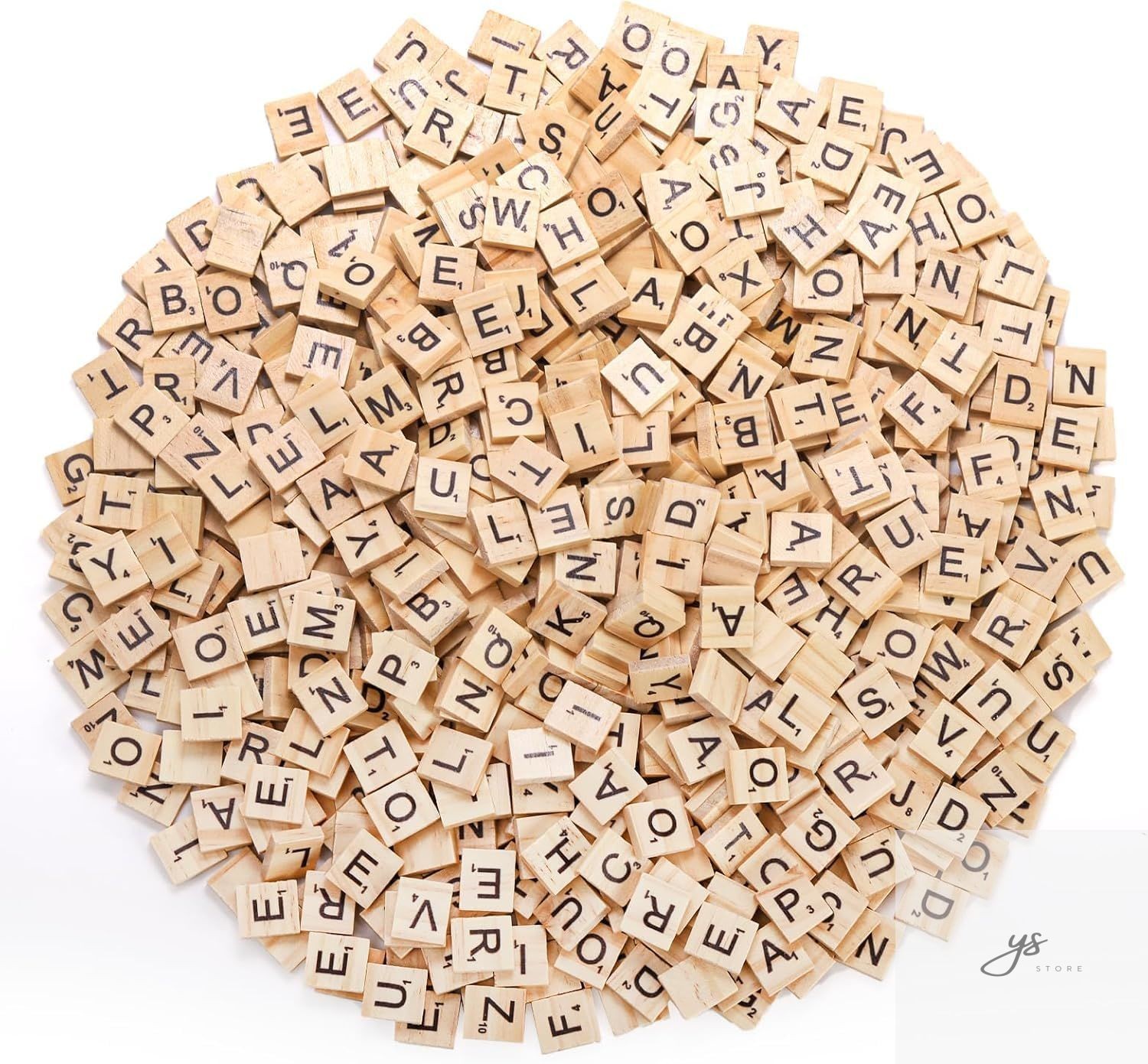 1000PCS Wood Letter Tiles A-Z Capital Letters for Crafts, Pendants Spelling Gift