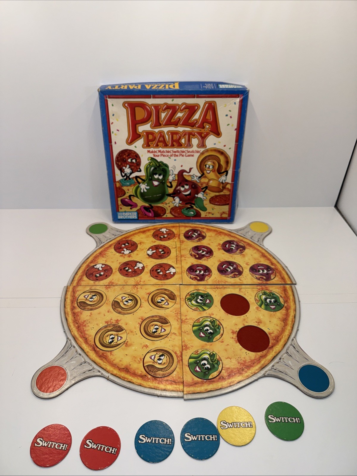 Vintage Pizza Party Matching Game Parker Brothers 1987 Incomplete Replacements