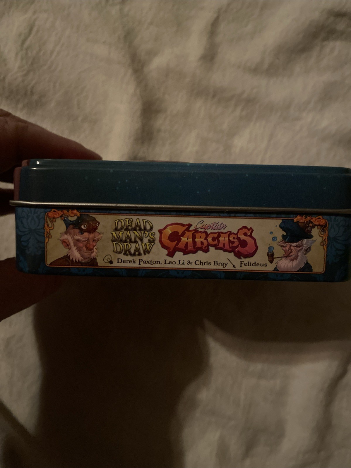 Captain Carcass Game. Tin Box . Mayday Games Dead Man’s Draw. Complete