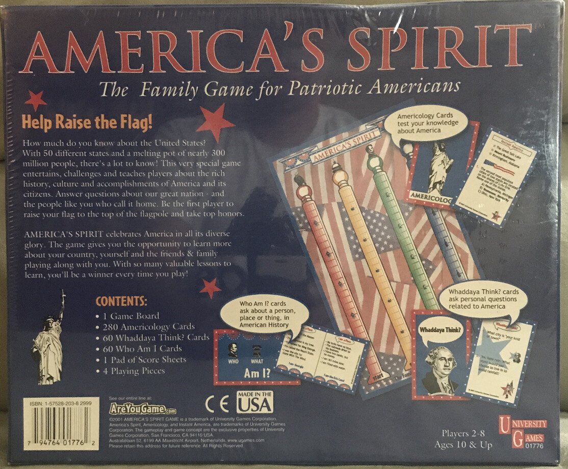 America’s Spirit The Family Game for Patriotic Americans University Games Sealed