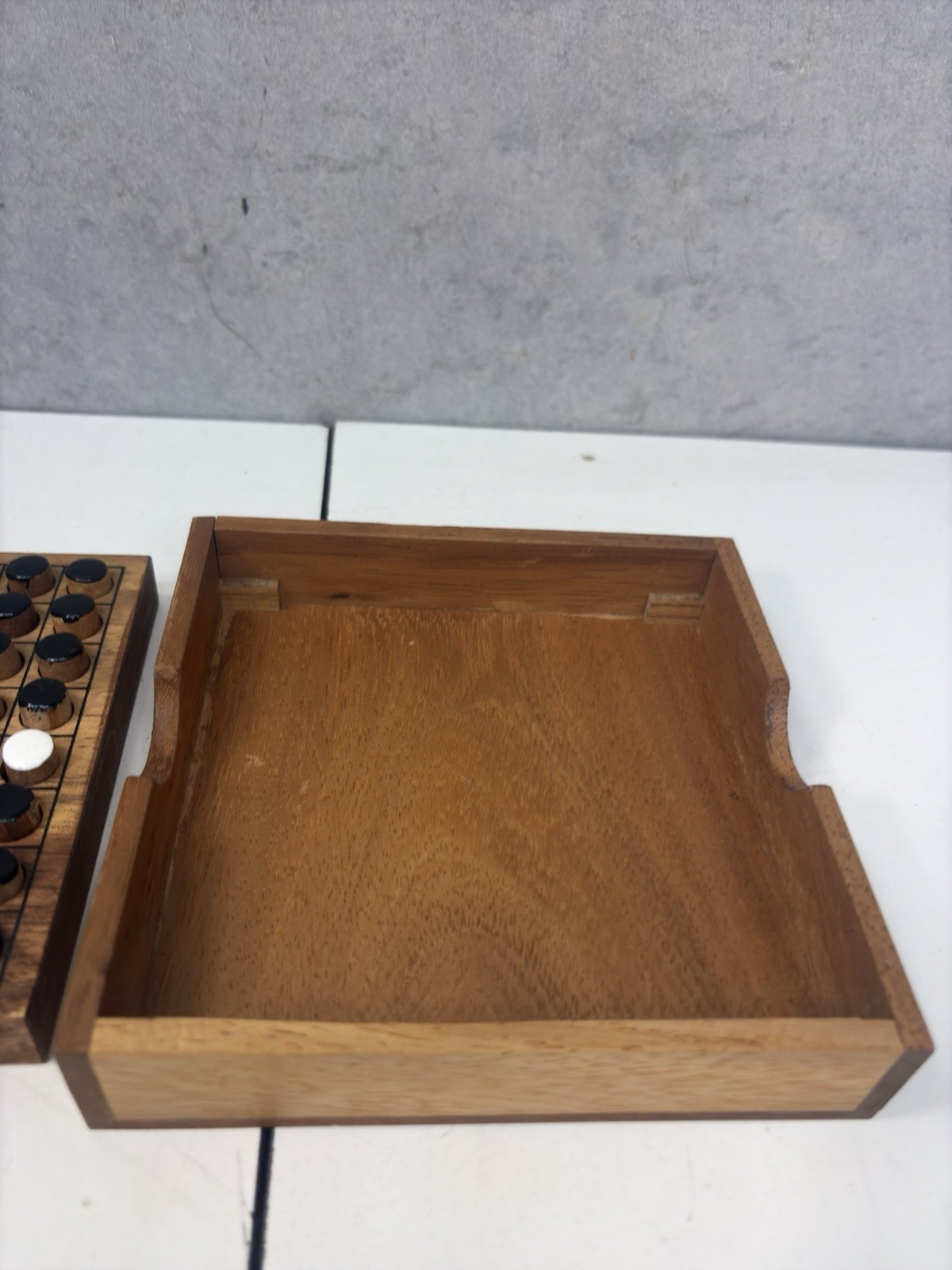 Lot of 2 SiamMandalay Wooden Tangram Puzzle & Peg Reversi Othello Travel Games
