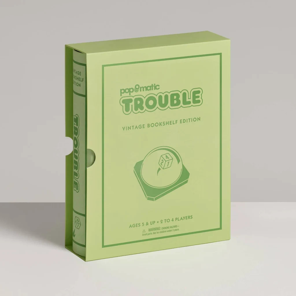Classic Trouble Game in Book-Style Fabric Storage Box – Deluxe Edition – New