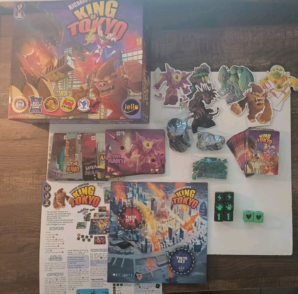 KING of TOKYO Board Game IELLO Richard Garfield 2014 – COMPLETE EXCELLENT