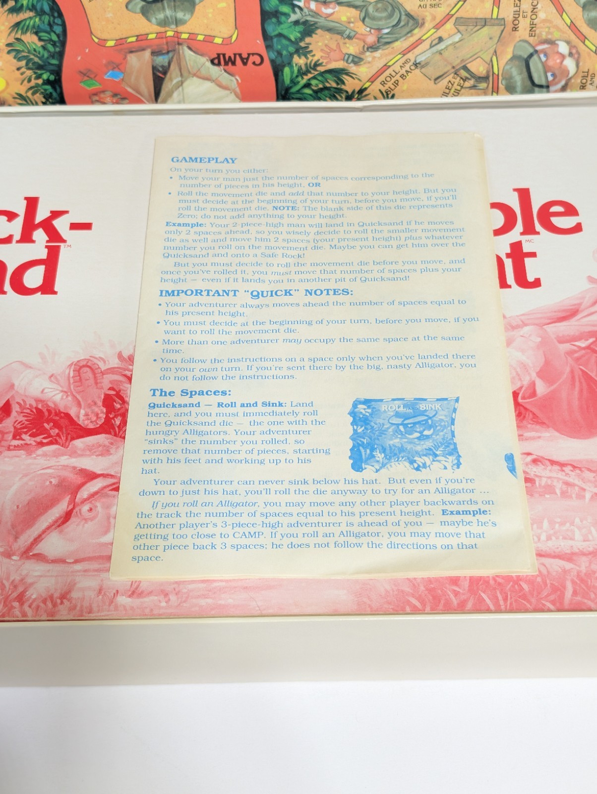 VTG Quicksand Boardgame COMPLETE Parker Brothers 1989 The Slip Slide Sink Game
