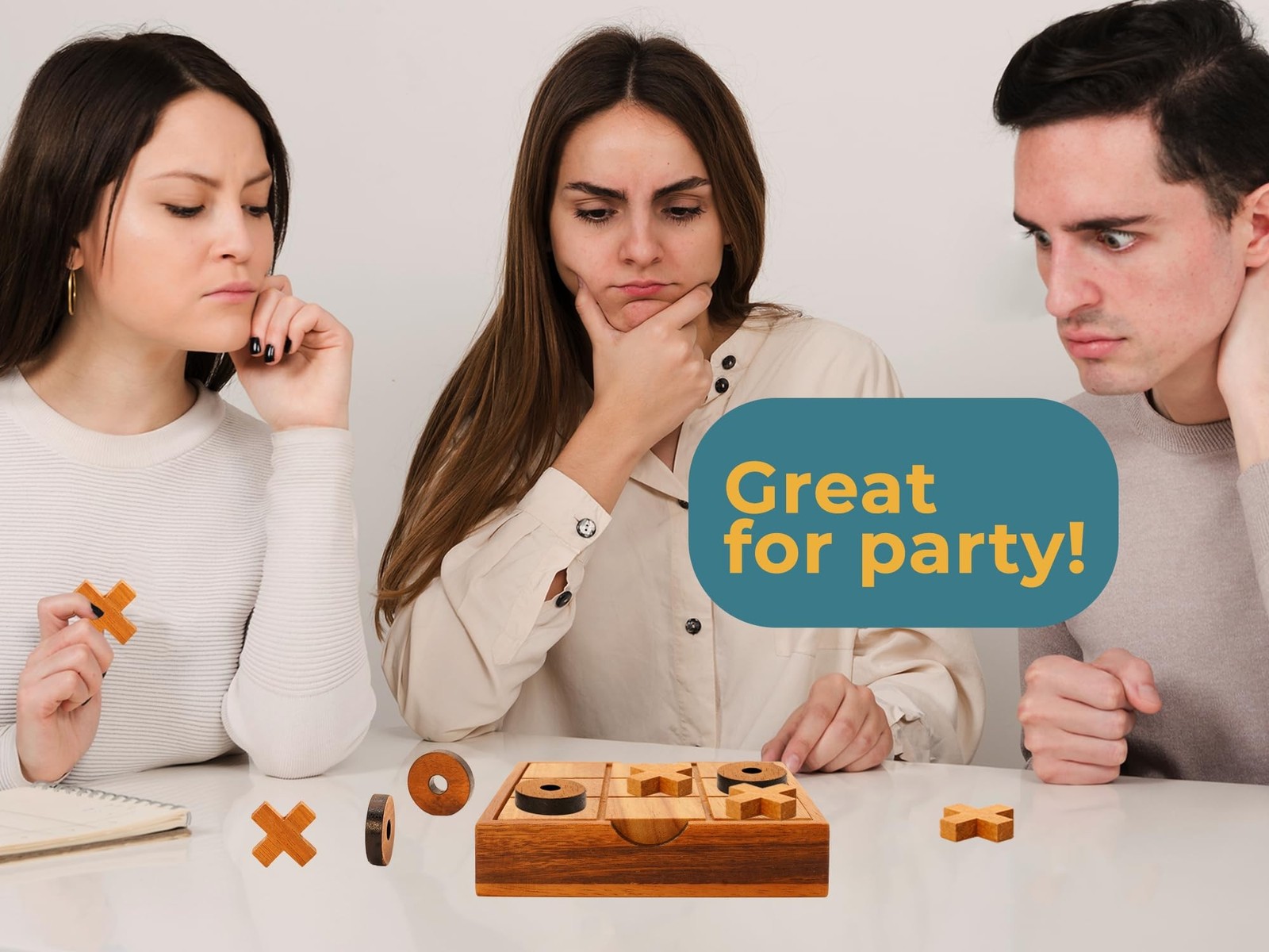 BSIRI Wooden Tic Tac Toe Game – Brain Teaser Puzzles for Adults and Unique Gi…